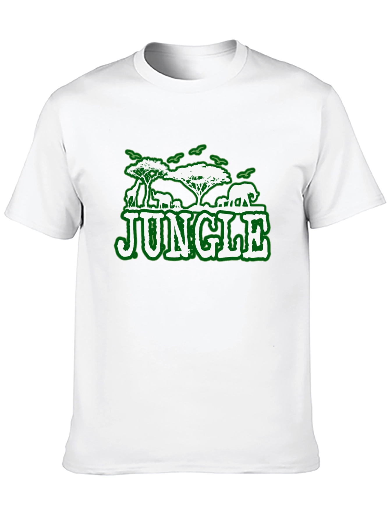 Jungle Animal Graphic Print Black T-Shirt