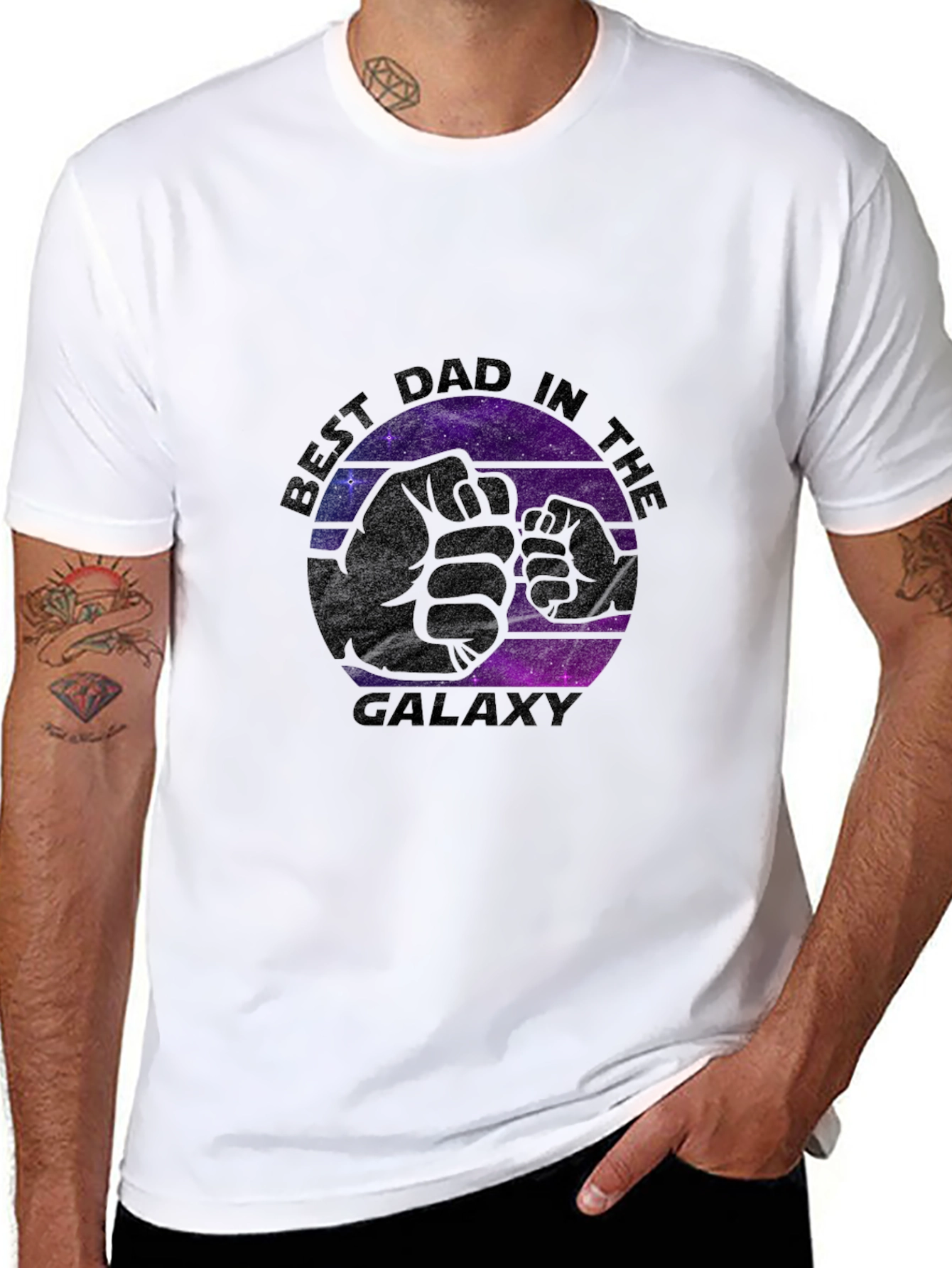Best Dad in the Galaxy Black T-Shirt