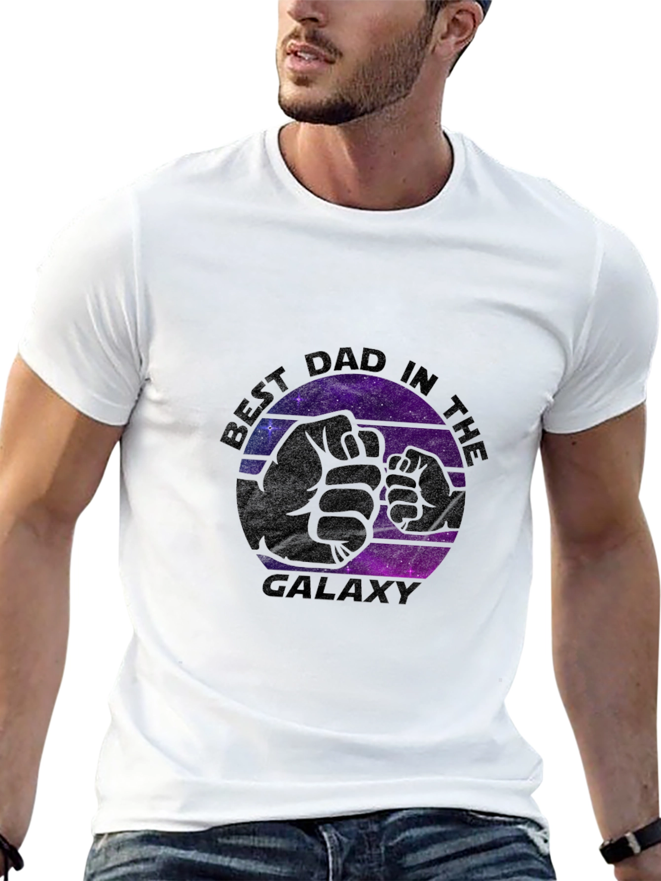Best Dad in the Galaxy Black T-Shirt