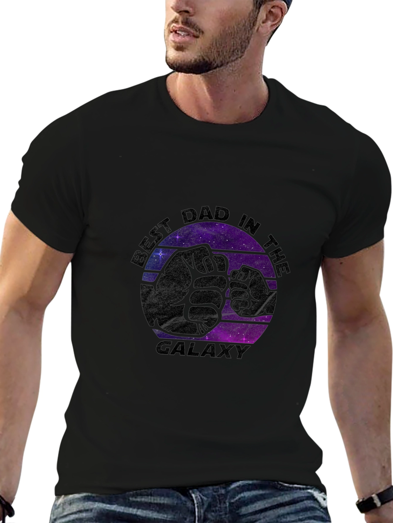 Best Dad in the Galaxy Black T-Shirt