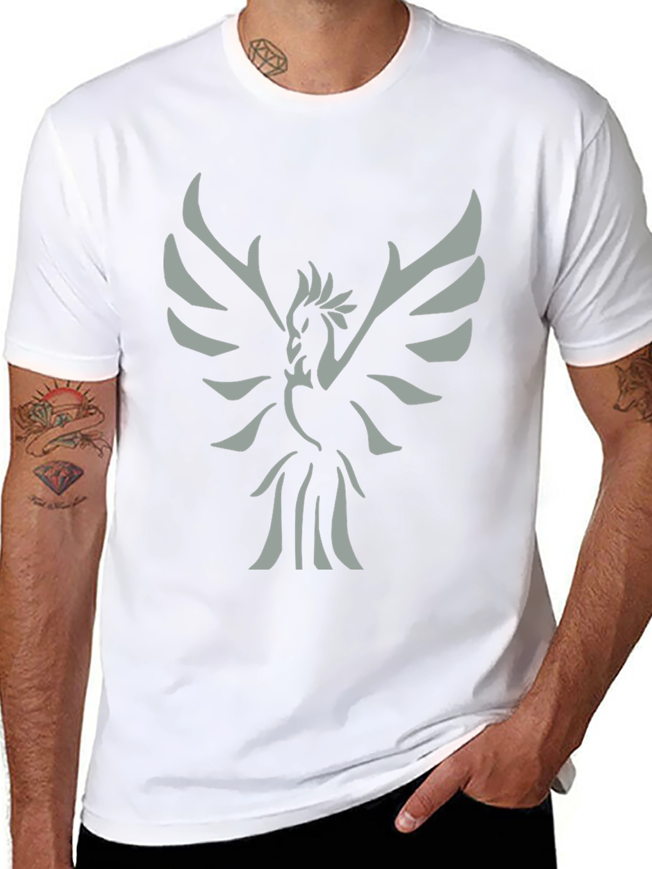 Phoenix Graphic Tee - Mens Black Cotton T-Shirt
