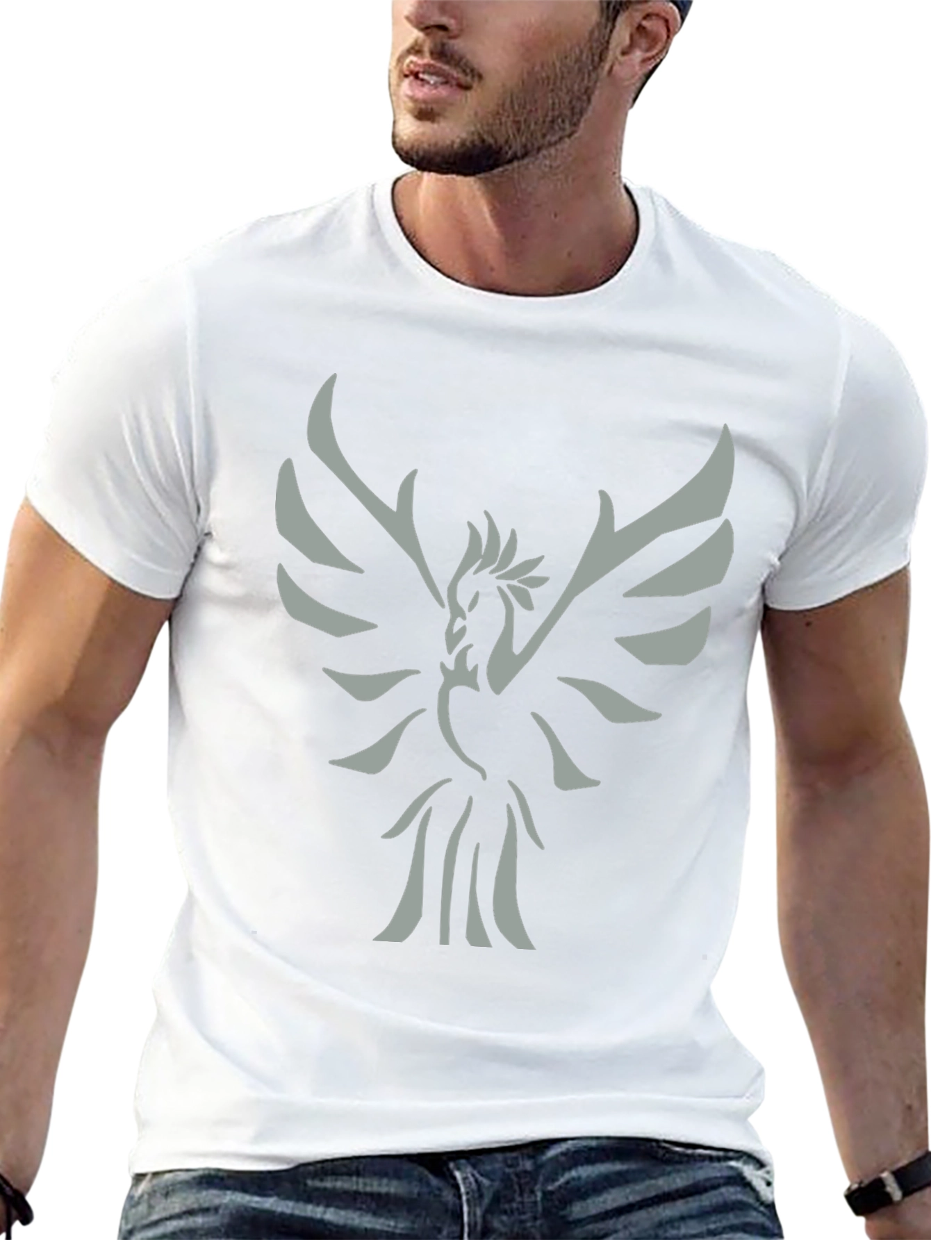 Phoenix Graphic Tee - Mens Black Cotton T-Shirt