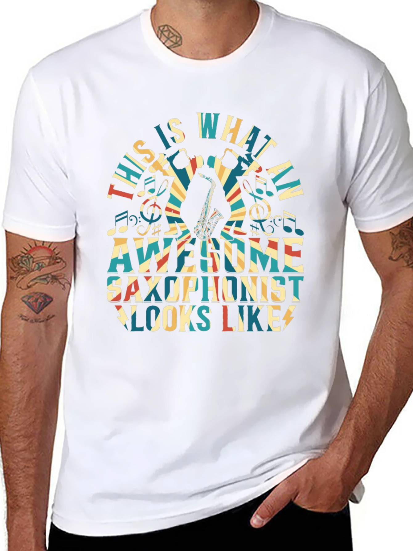 Awesome Saxophonist Graphic T-Shirt - Music Lover Tee