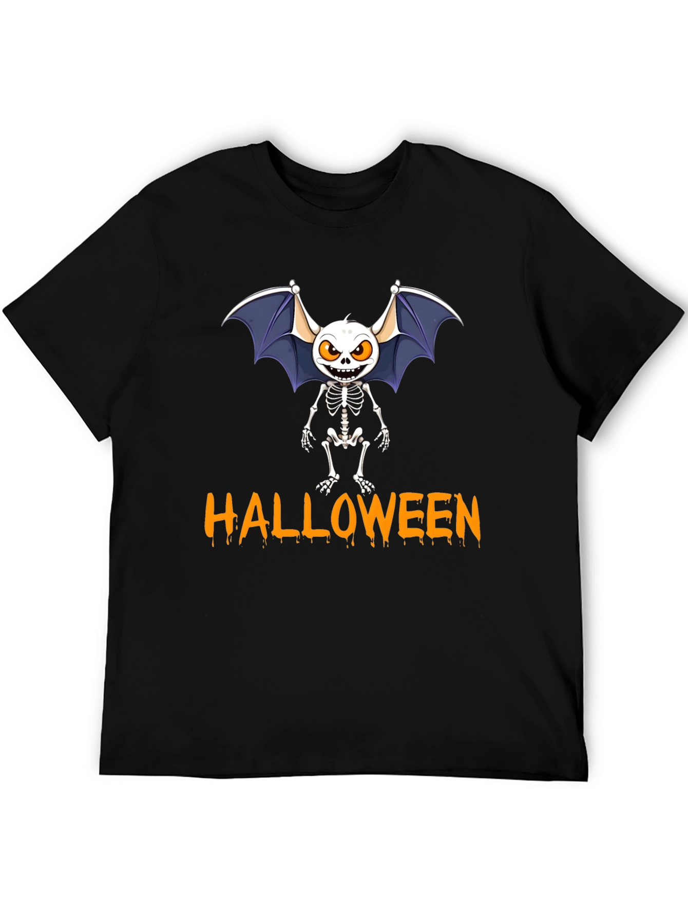Halloween Bat Skeleton Graphic Tee