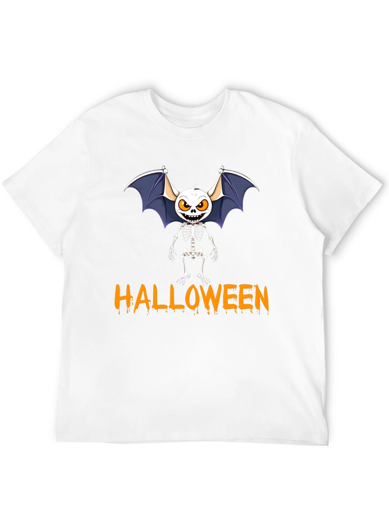 Halloween Bat Skeleton Graphic Tee