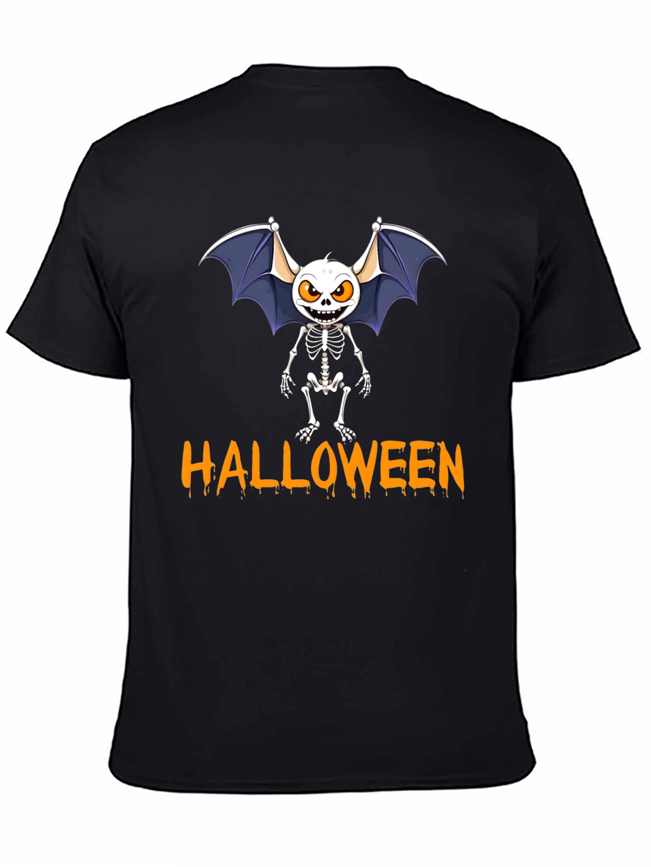 Halloween Bat Skeleton Graphic Tee