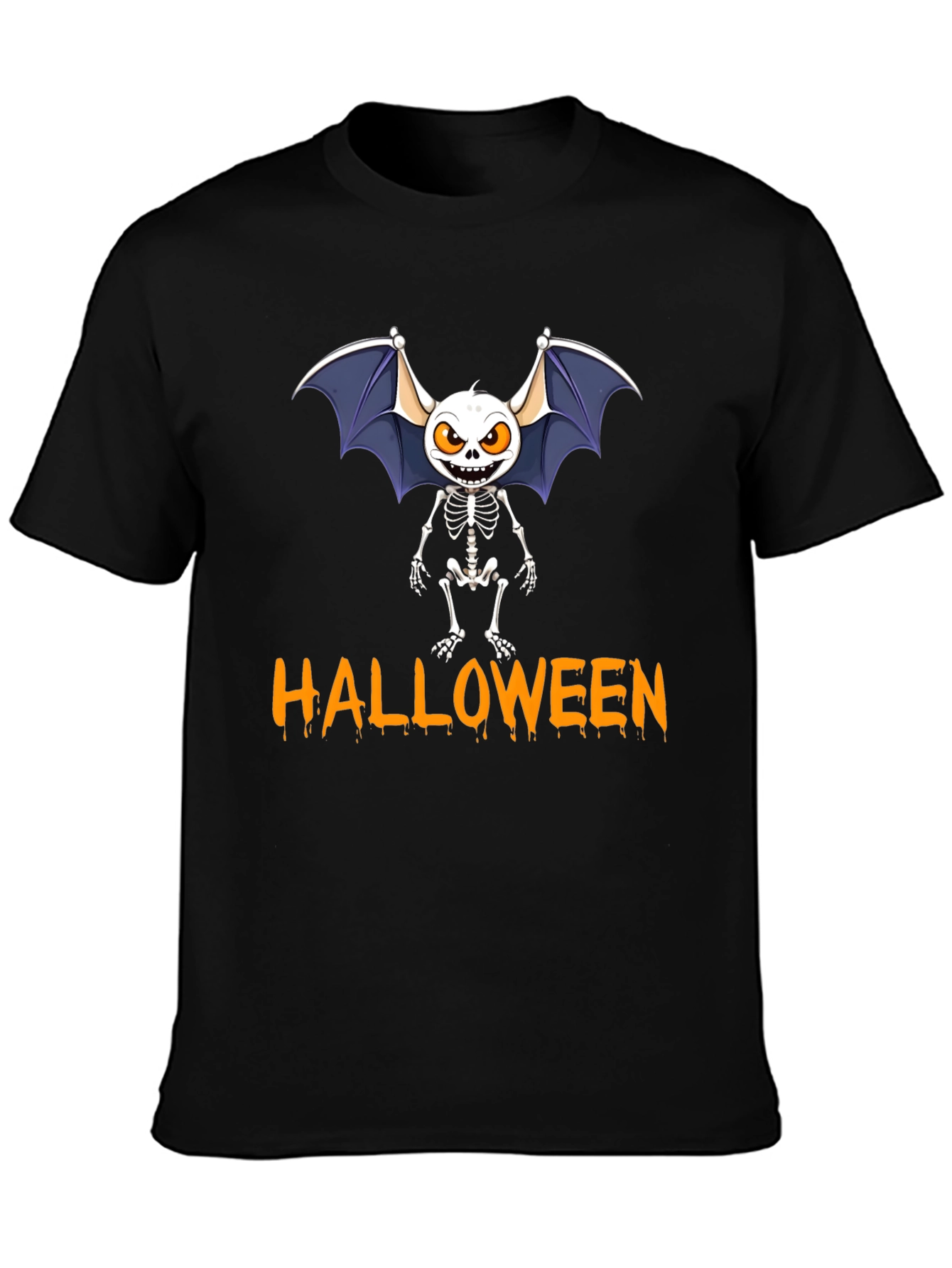 Halloween Bat Skeleton Graphic Tee