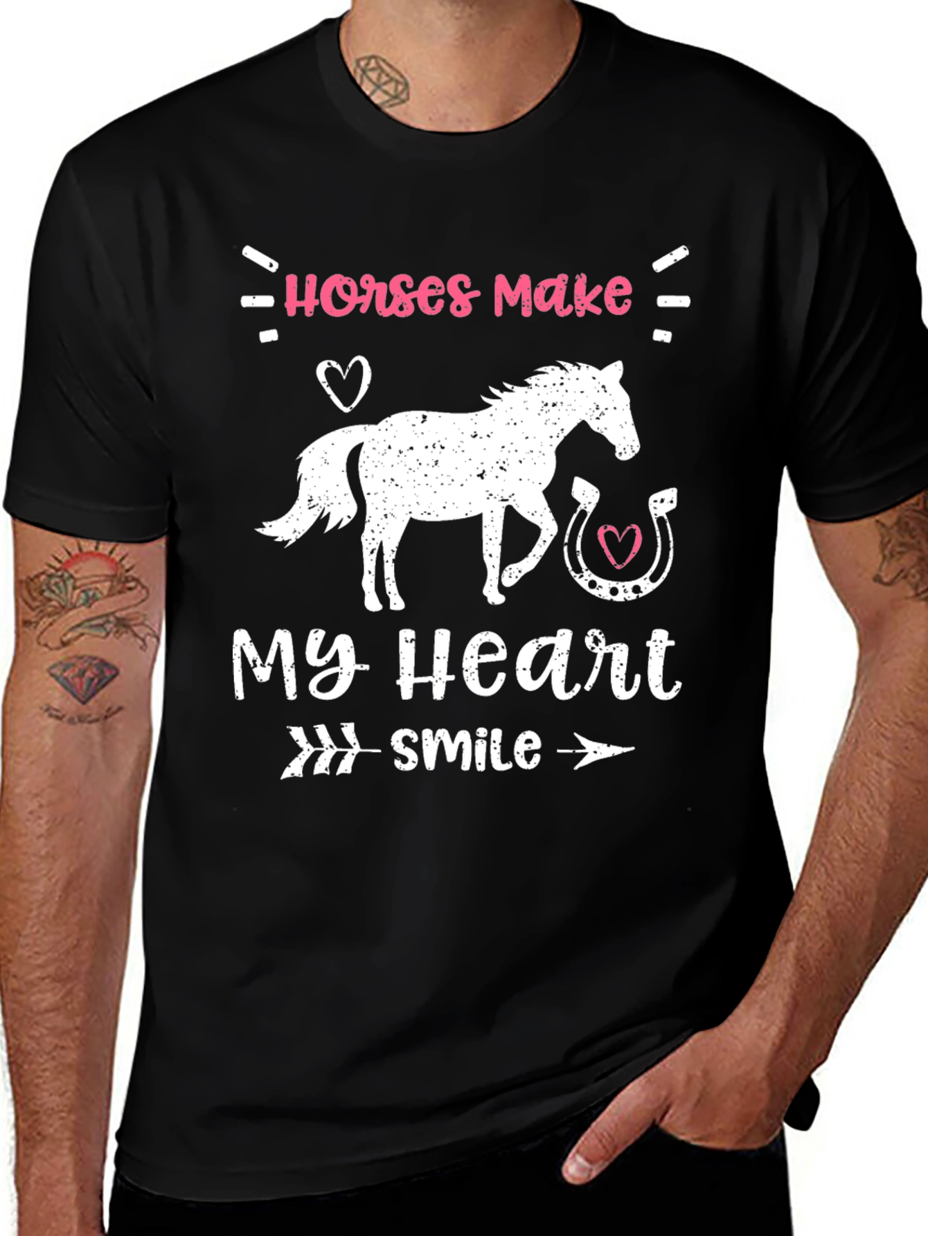 Horses Make My Heart Smile Graphic T-Shirt