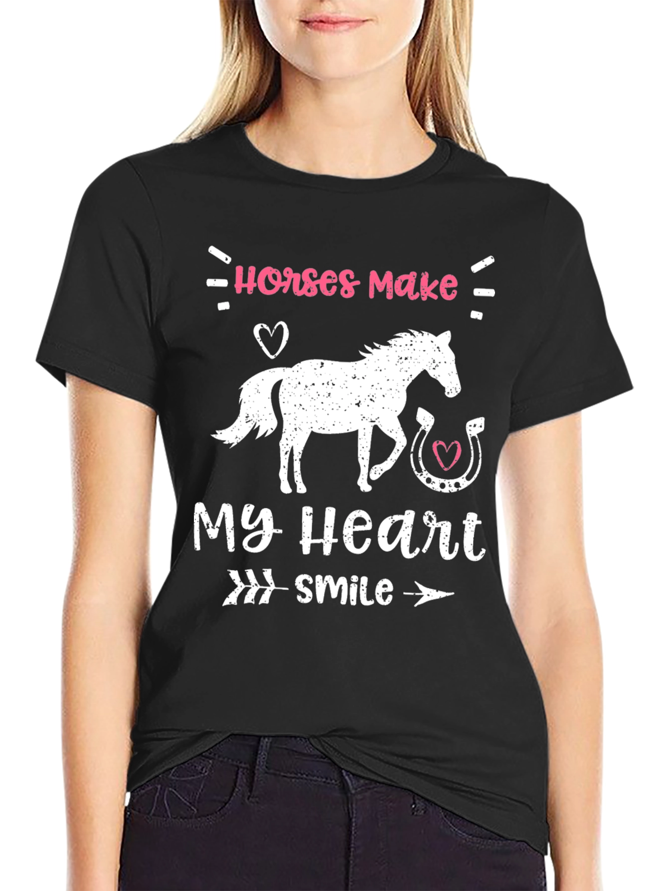 Horses Make My Heart Smile Graphic T-Shirt