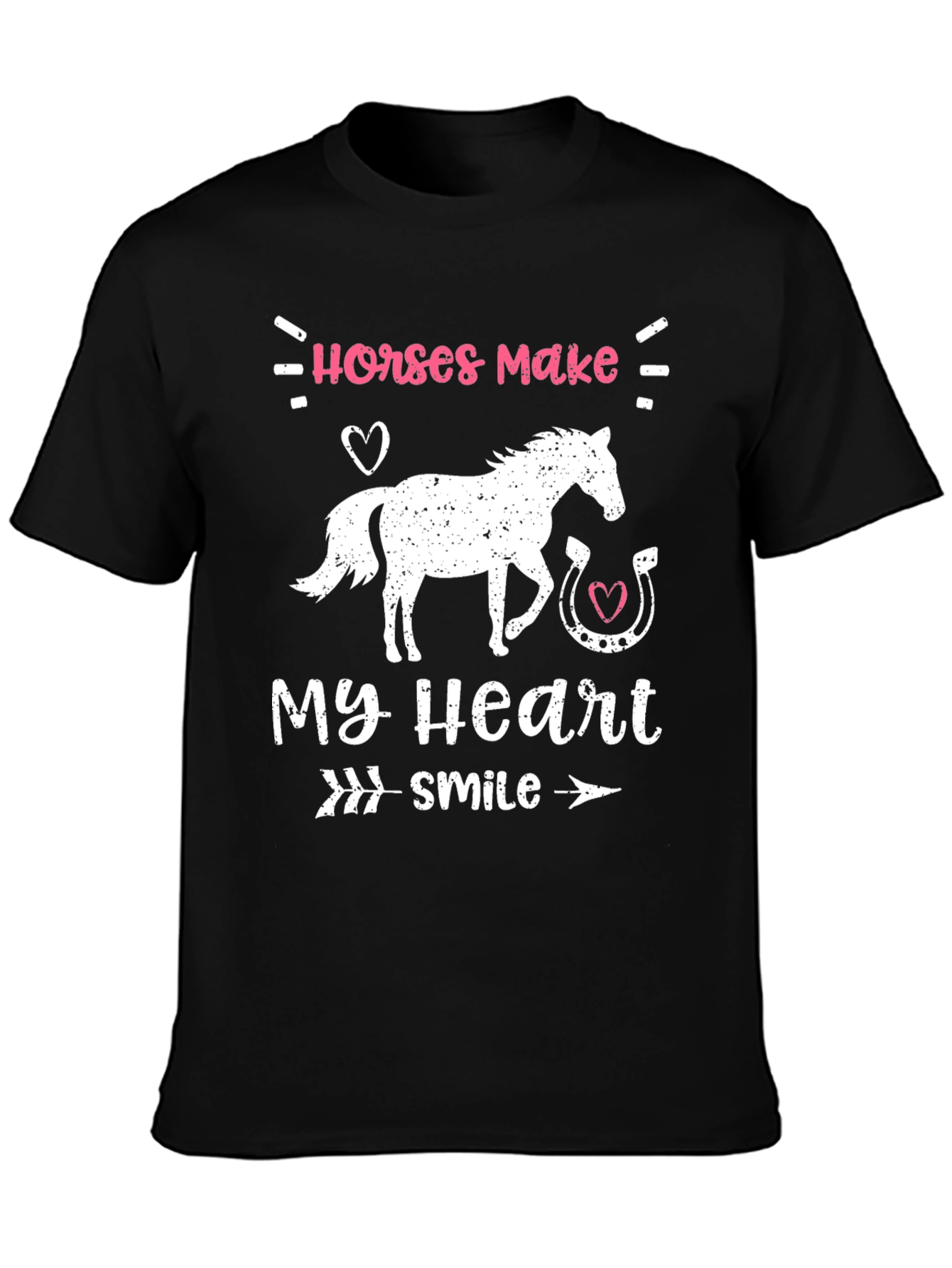 Horses Make My Heart Smile Graphic T-Shirt