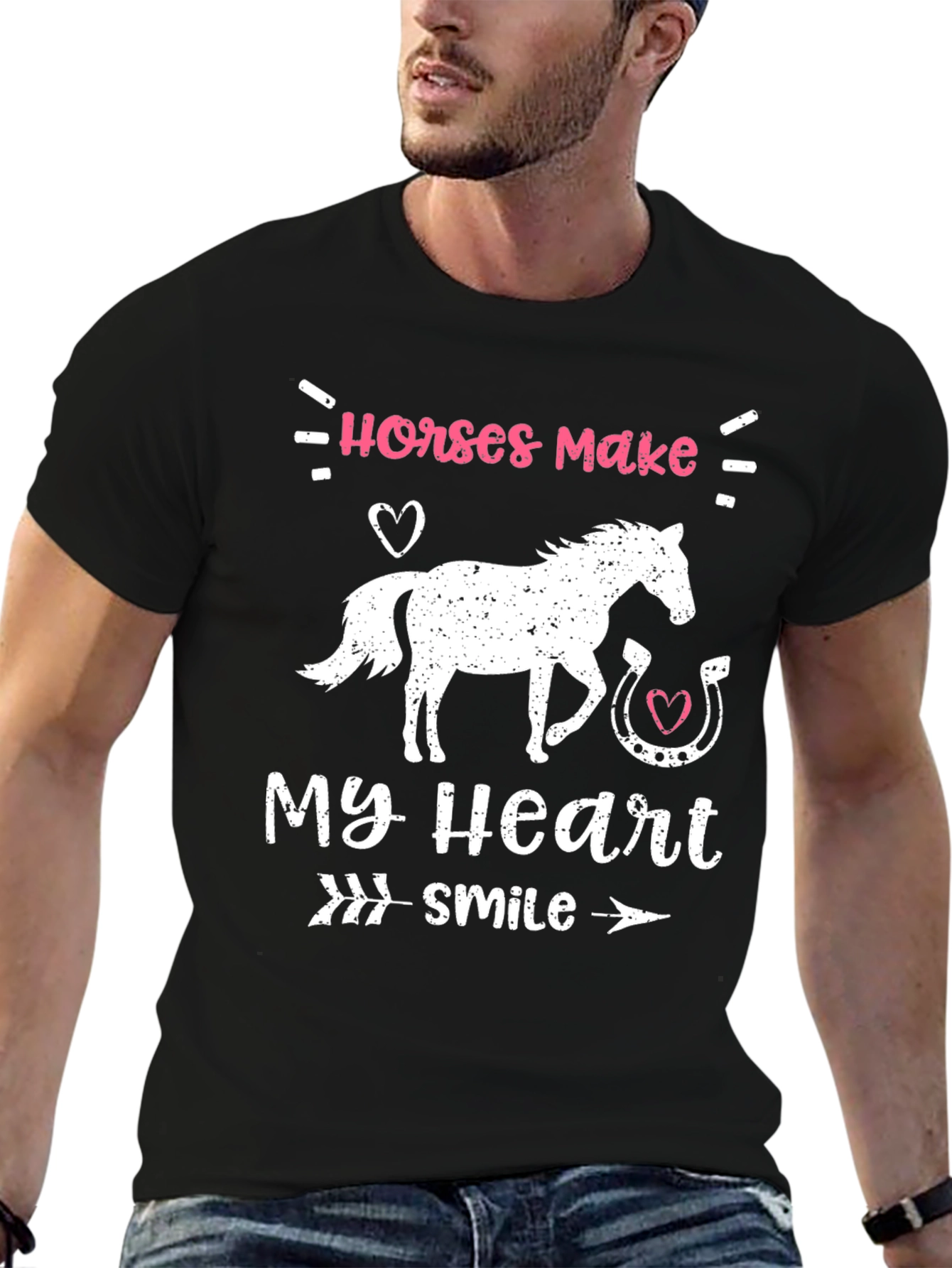 Horses Make My Heart Smile Graphic T-Shirt