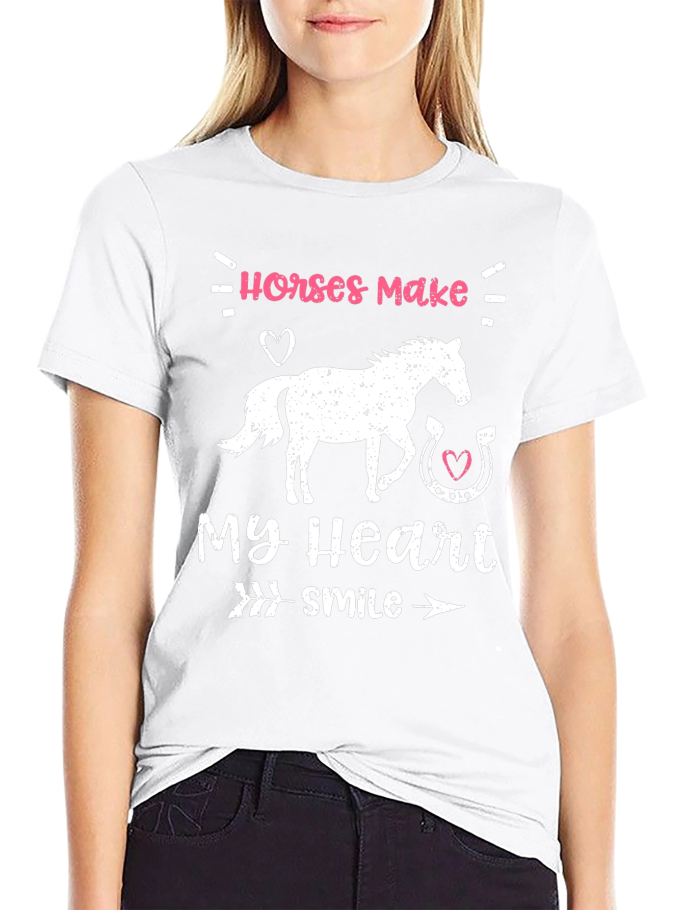 Horses Make My Heart Smile Graphic T-Shirt