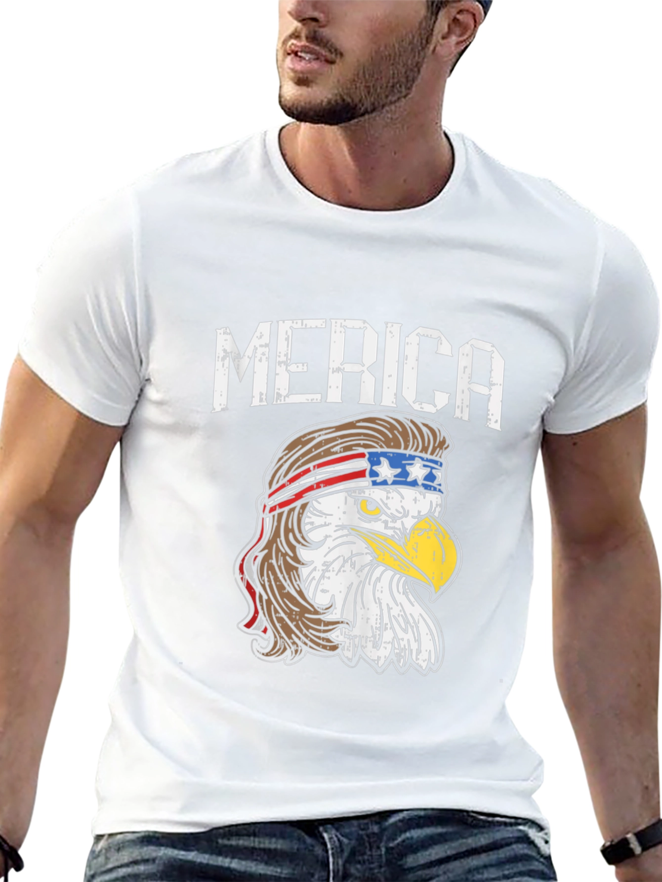 Merica Eagle Patriotic Graphic Tee