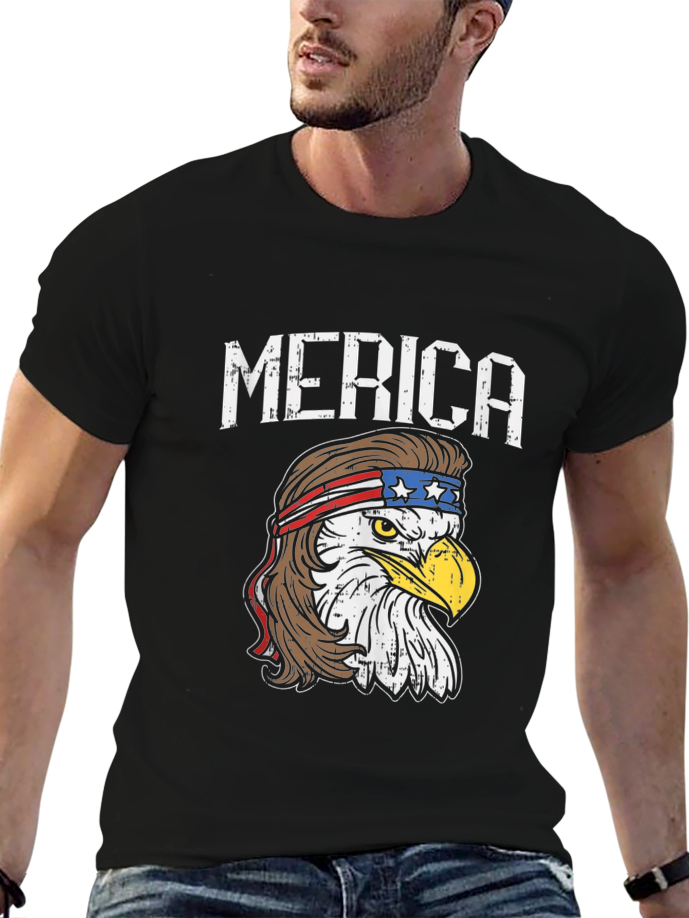 Merica Eagle Patriotic Graphic Tee