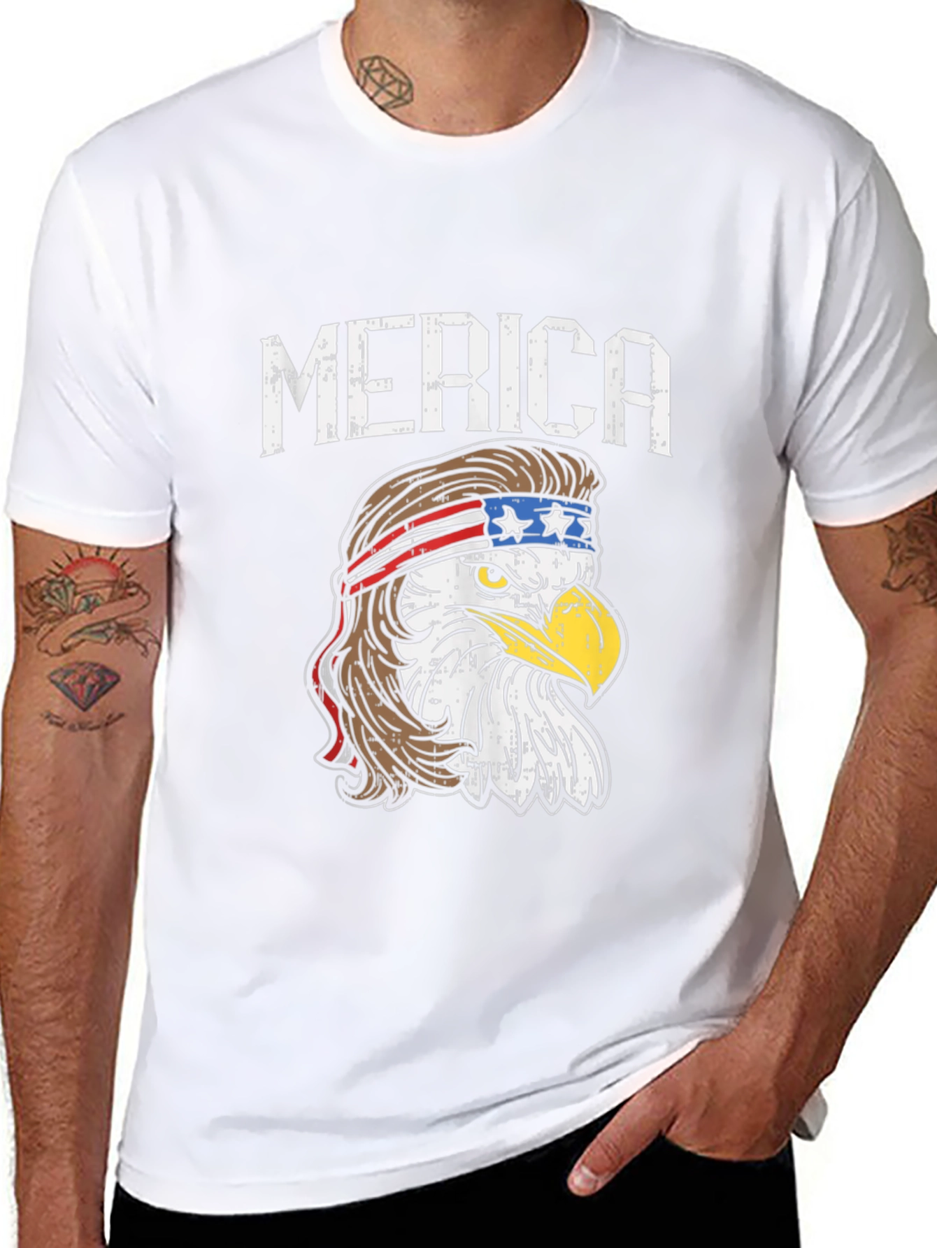 Merica Eagle Patriotic Graphic Tee