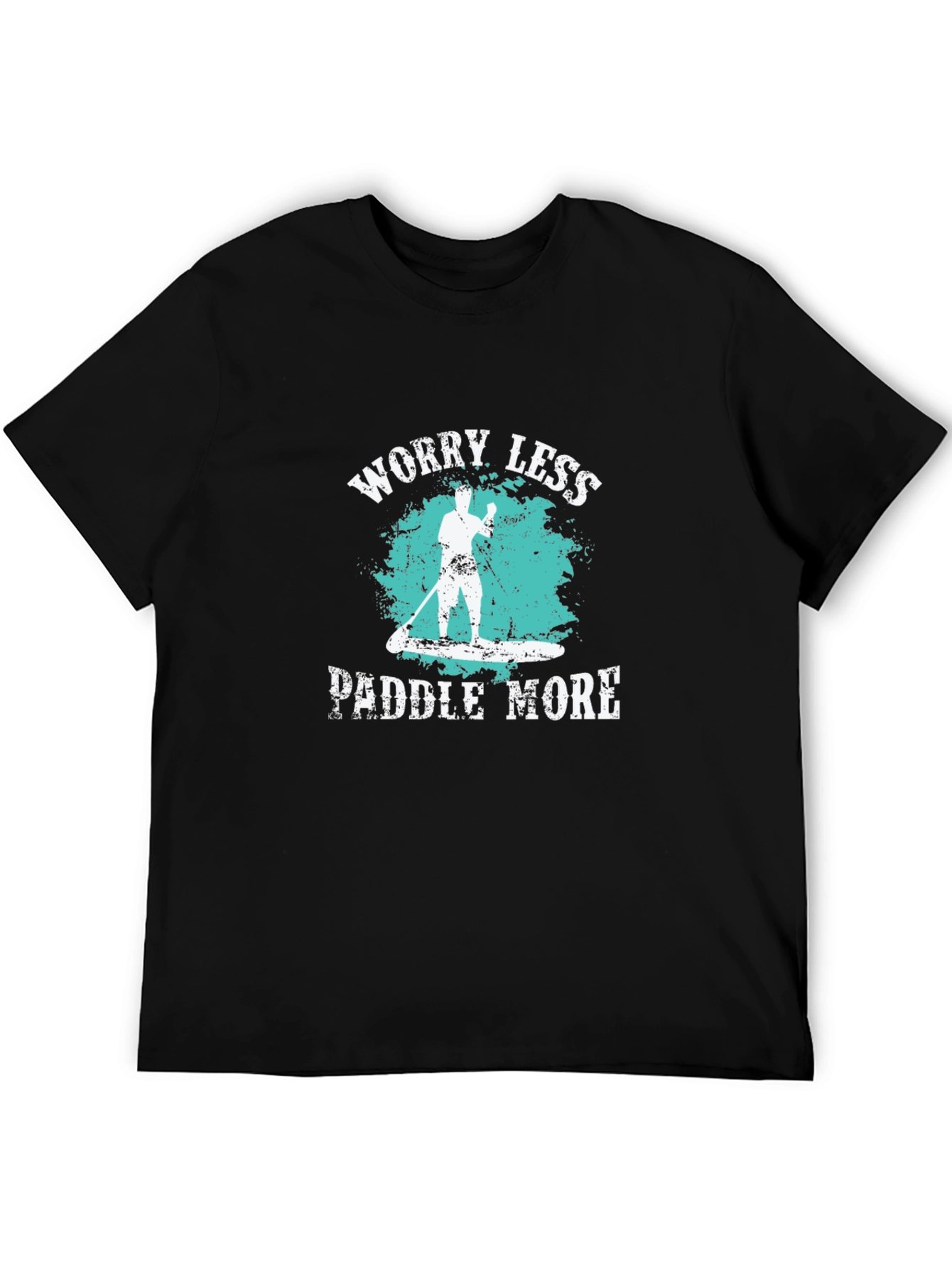 Worry Less Paddle More Black T-Shirt