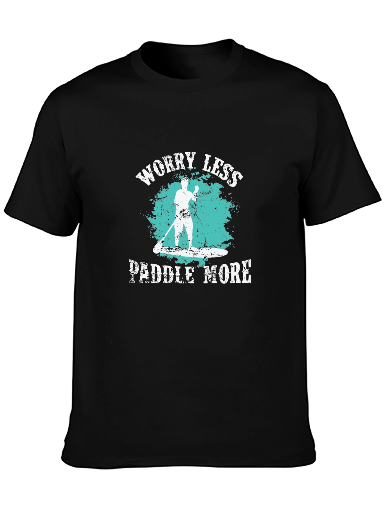Worry Less Paddle More Black T-Shirt