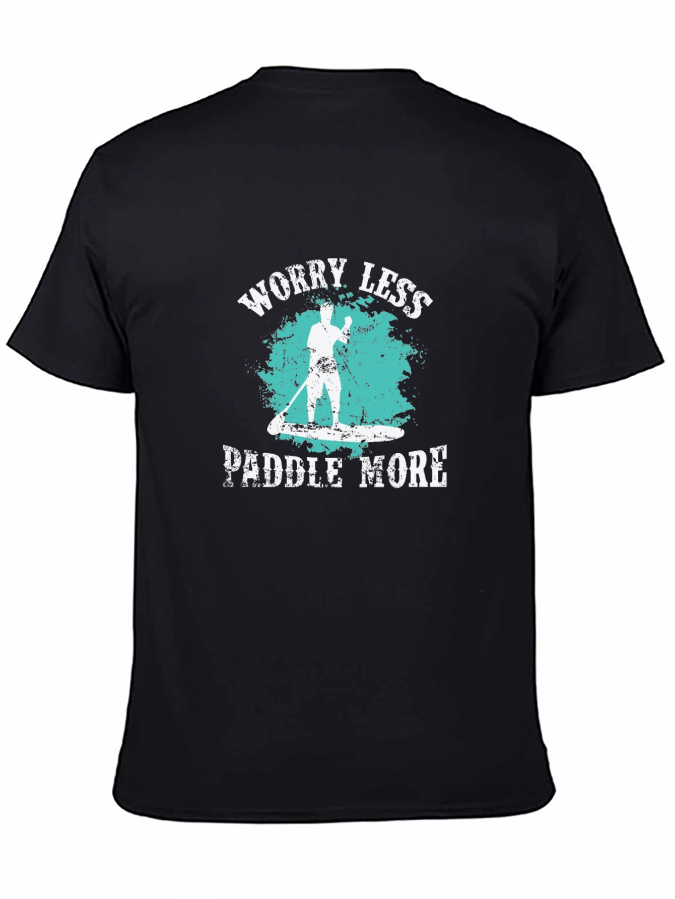 Worry Less Paddle More Black T-Shirt