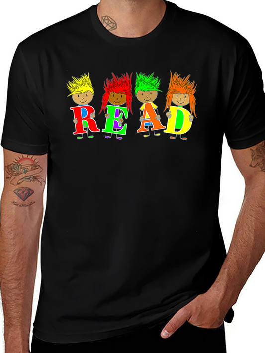 Read T-Shirt with Colorful Character Design