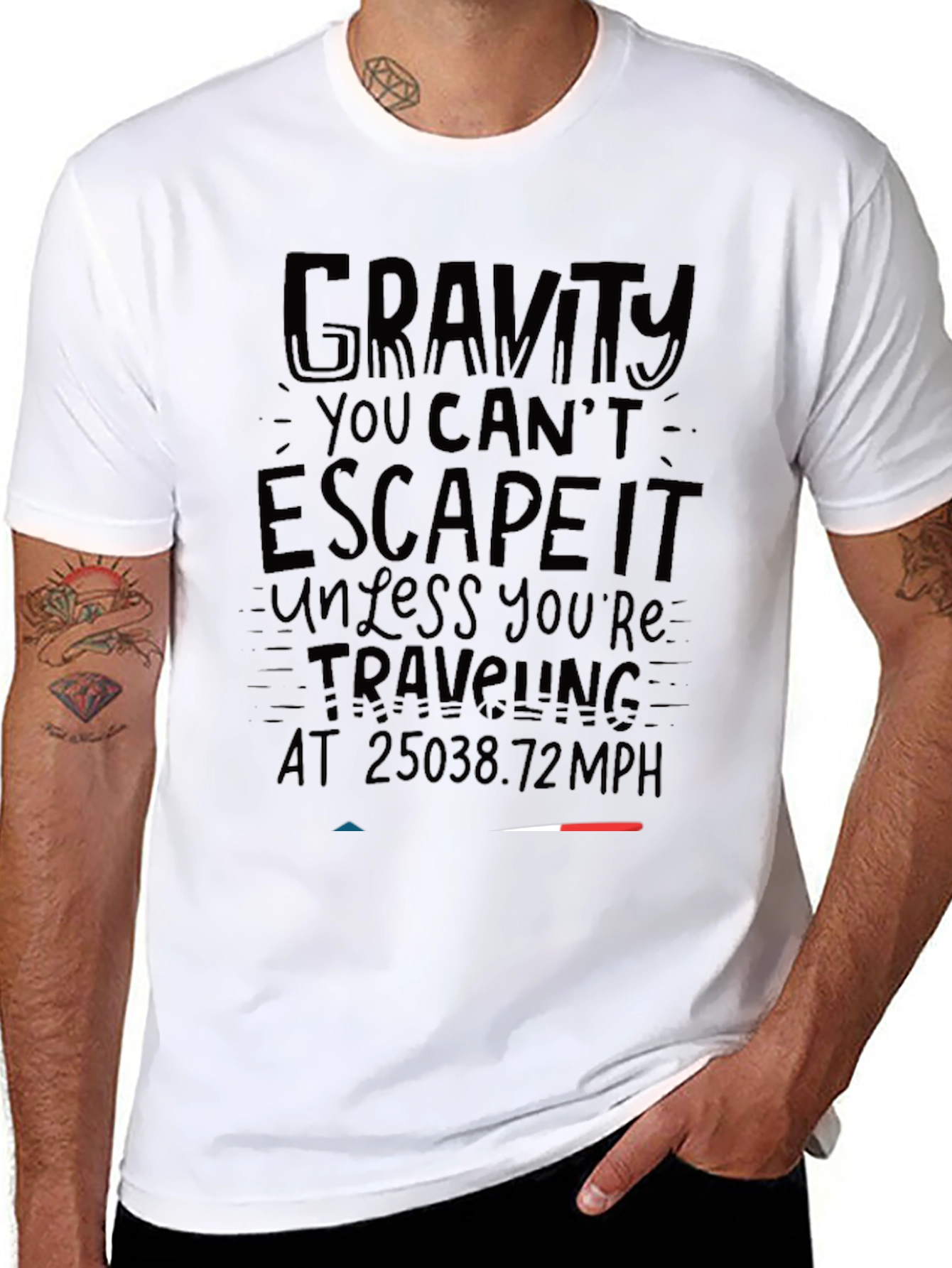 Gravity Escape Speed Black Graphic Tee Shirt