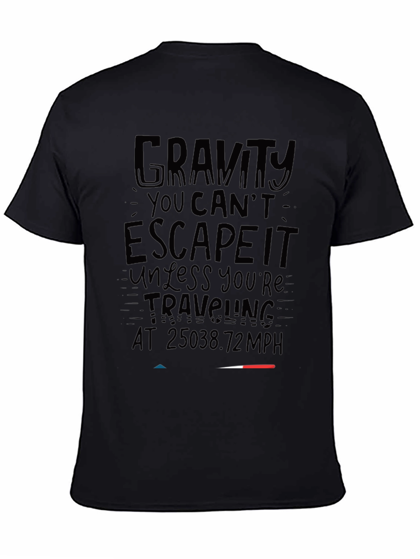 Gravity Escape Speed Black Graphic Tee Shirt