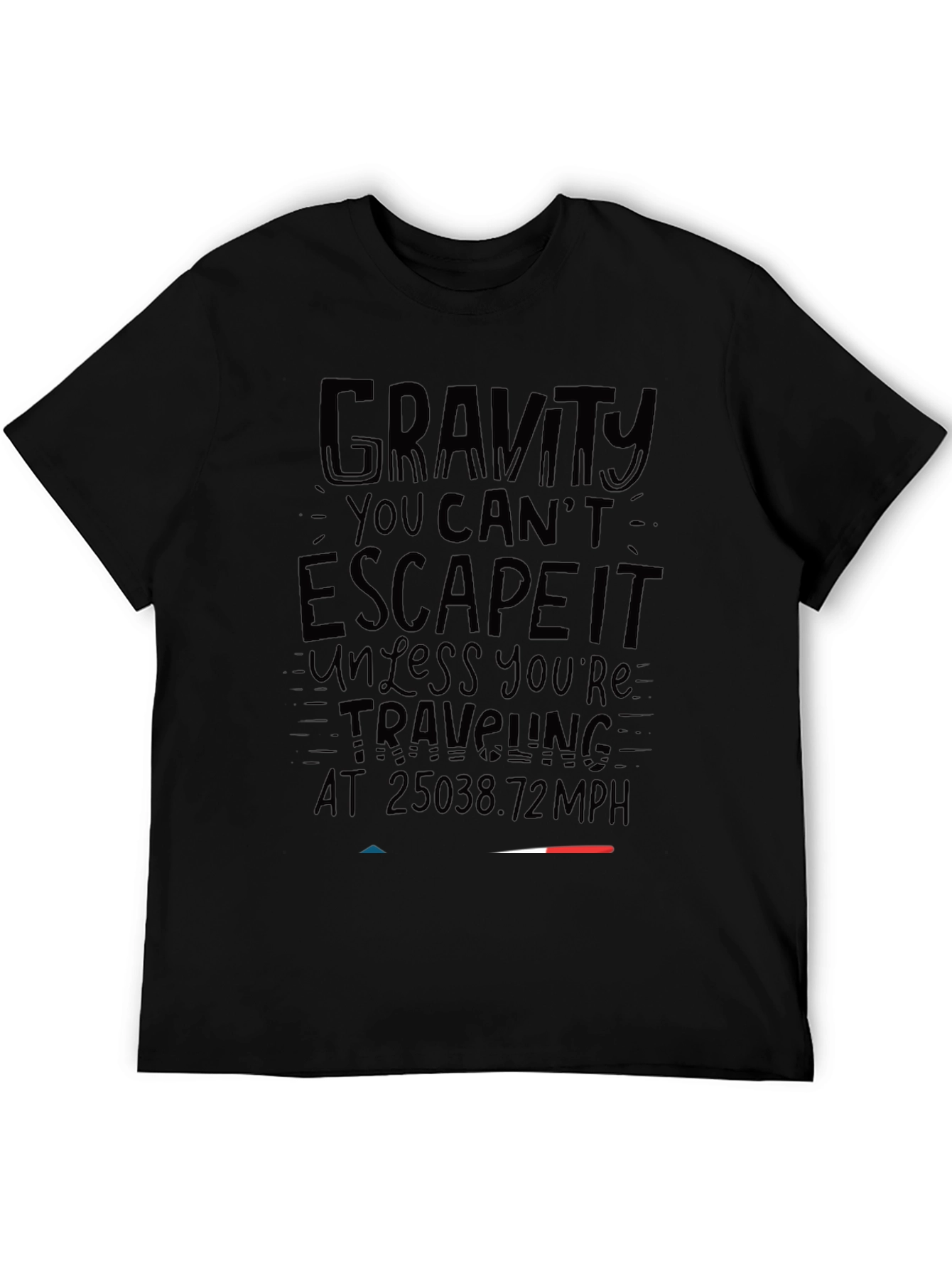 Gravity Escape Speed Black Graphic Tee Shirt