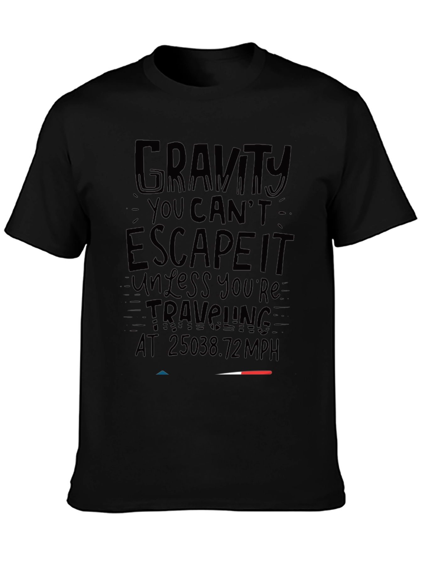 Gravity Escape Speed Black Graphic Tee Shirt