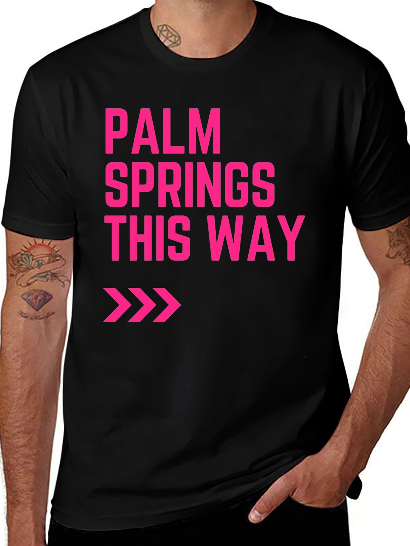 Palm Springs This Way Graphic Tee - Black