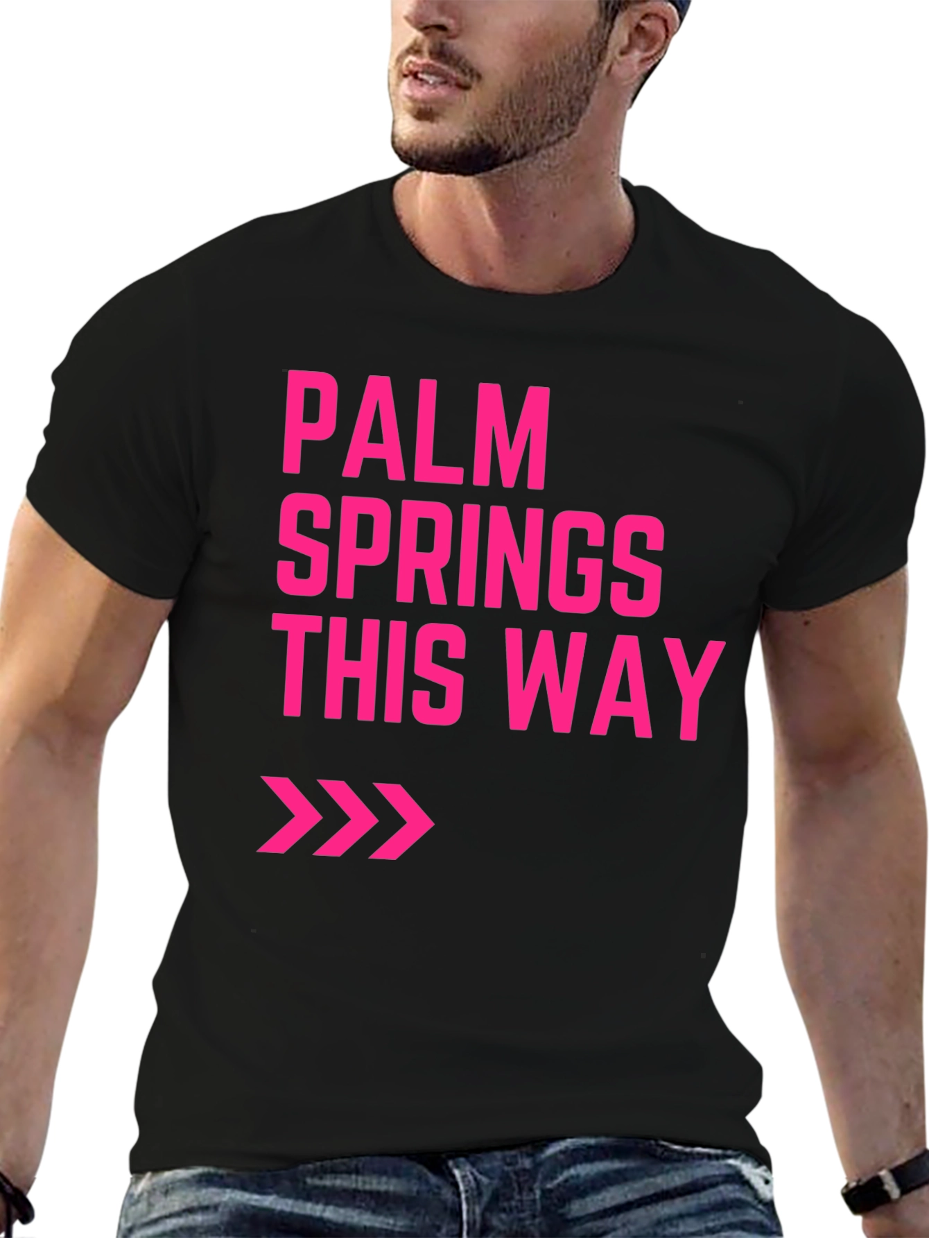Palm Springs This Way Graphic Tee - Black
