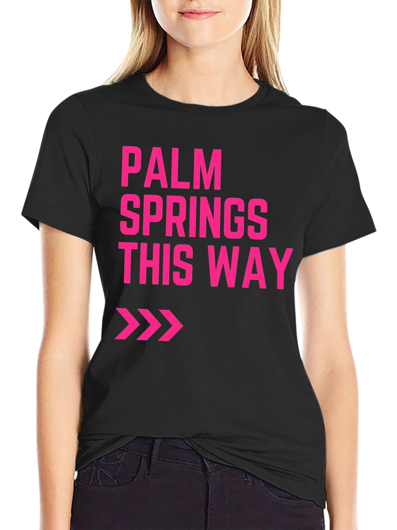 Palm Springs This Way Graphic Tee - Black