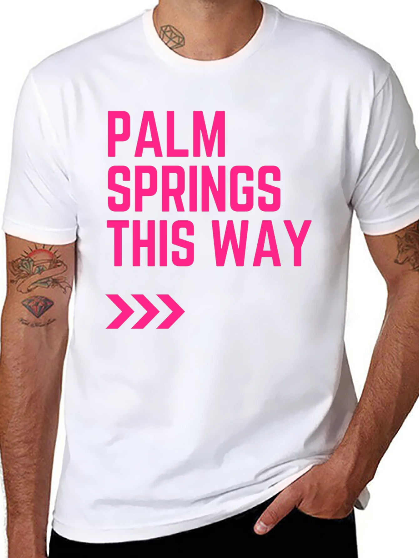 Palm Springs This Way Graphic Tee - Black