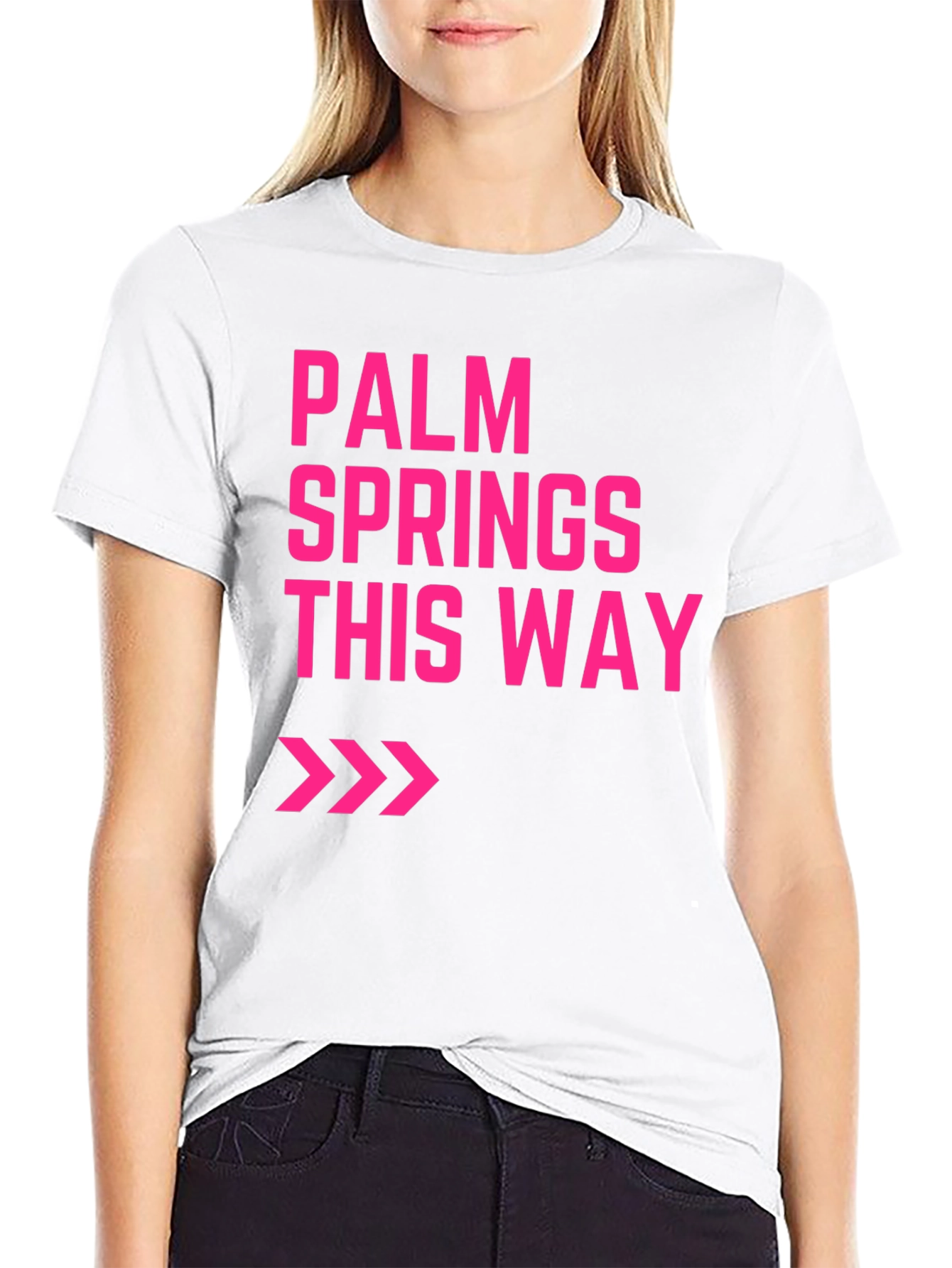 Palm Springs This Way Graphic Tee - Black