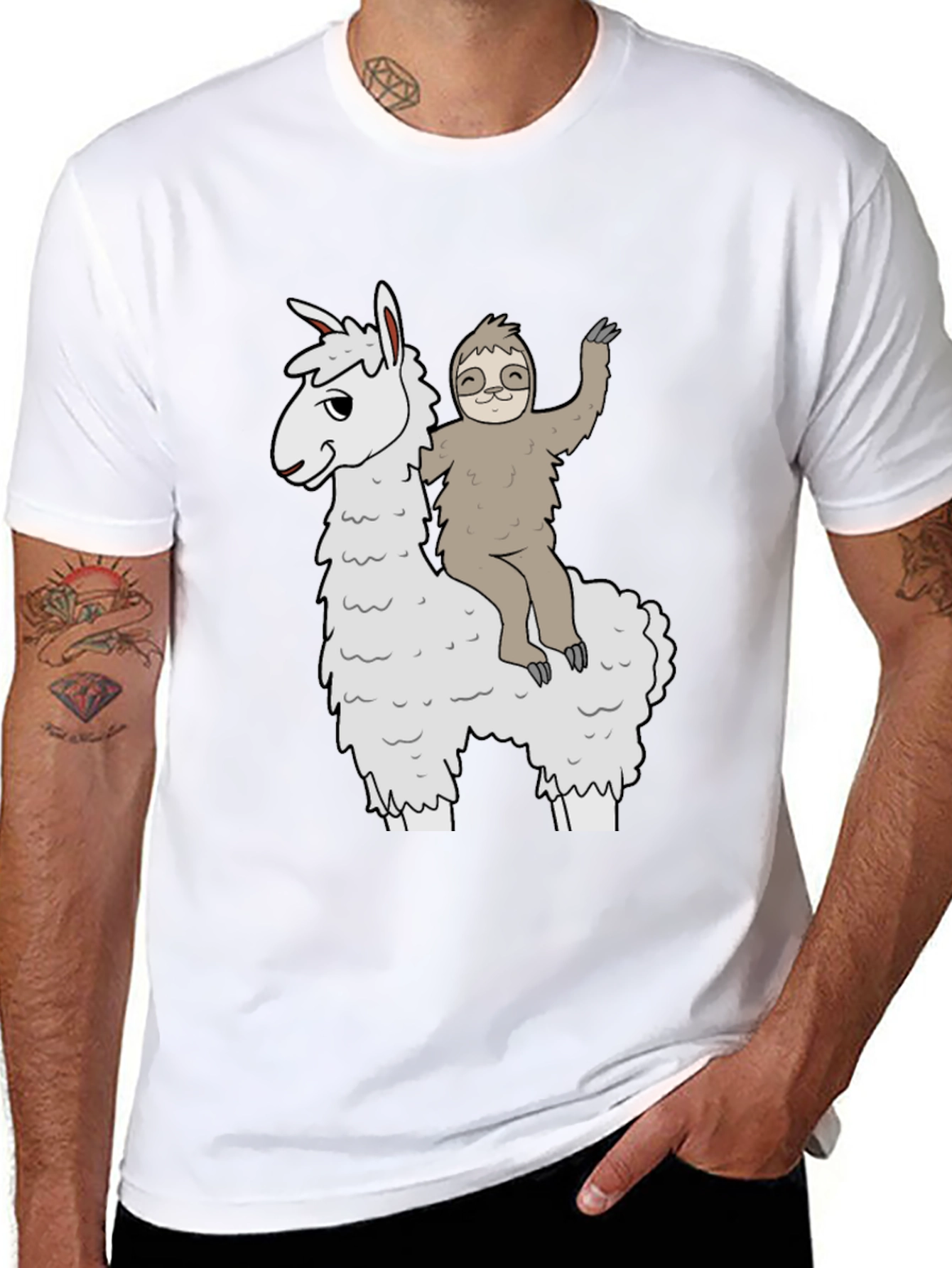 Llama & Sloth T-Shirt - Fun Graphic Tee