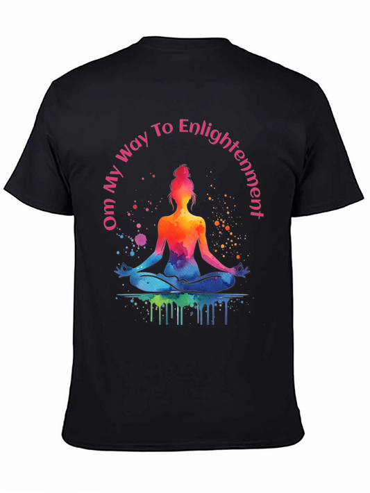 Om Way To Enlightenment T-Shirt - Meditating Yoga Tee