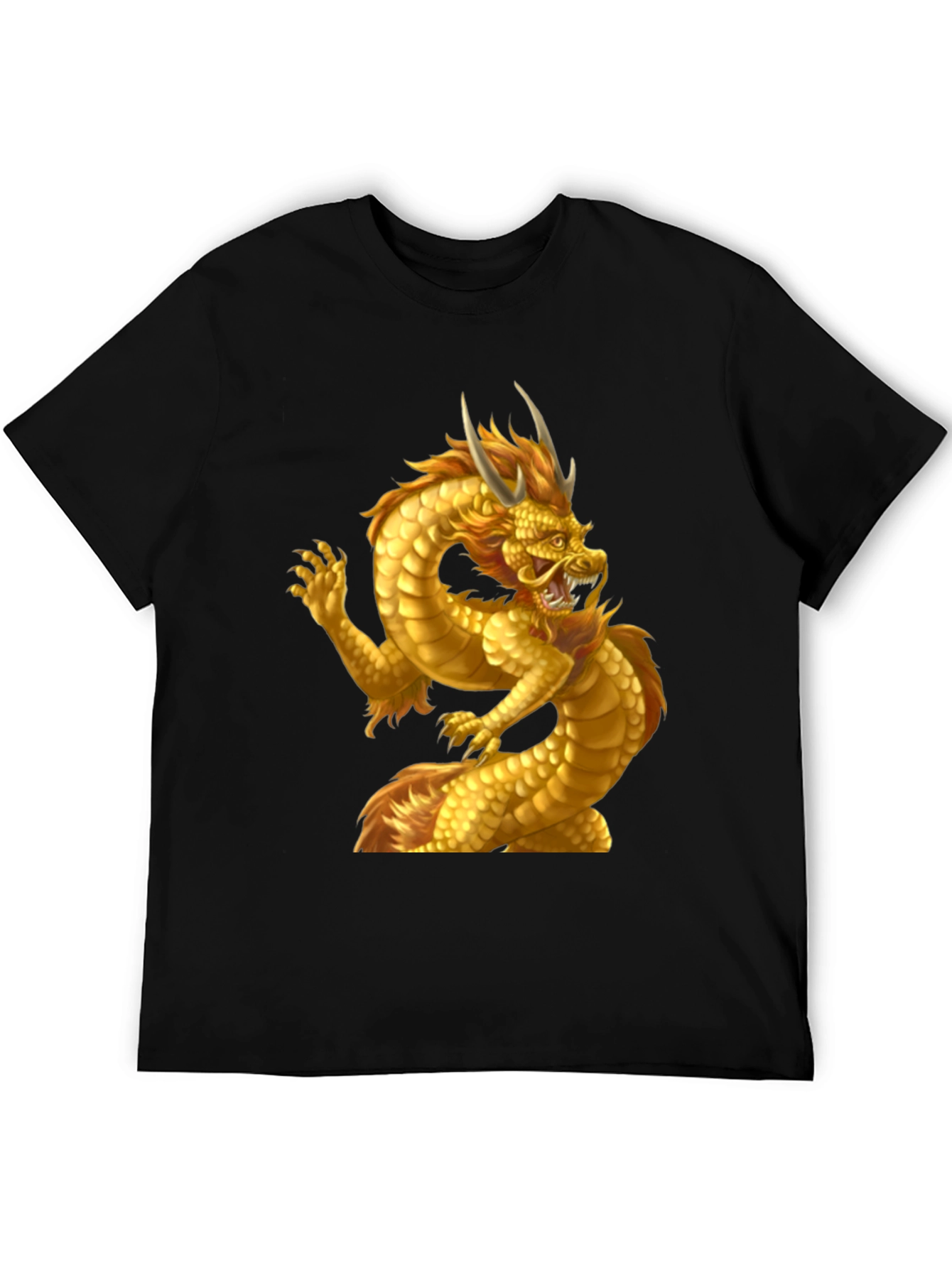 Golden Dragon Graphic Tee - Mens Black T-Shirt
