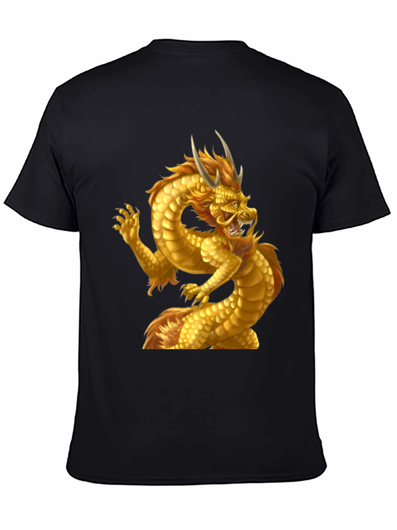 Golden Dragon Graphic Tee - Mens Black T-Shirt