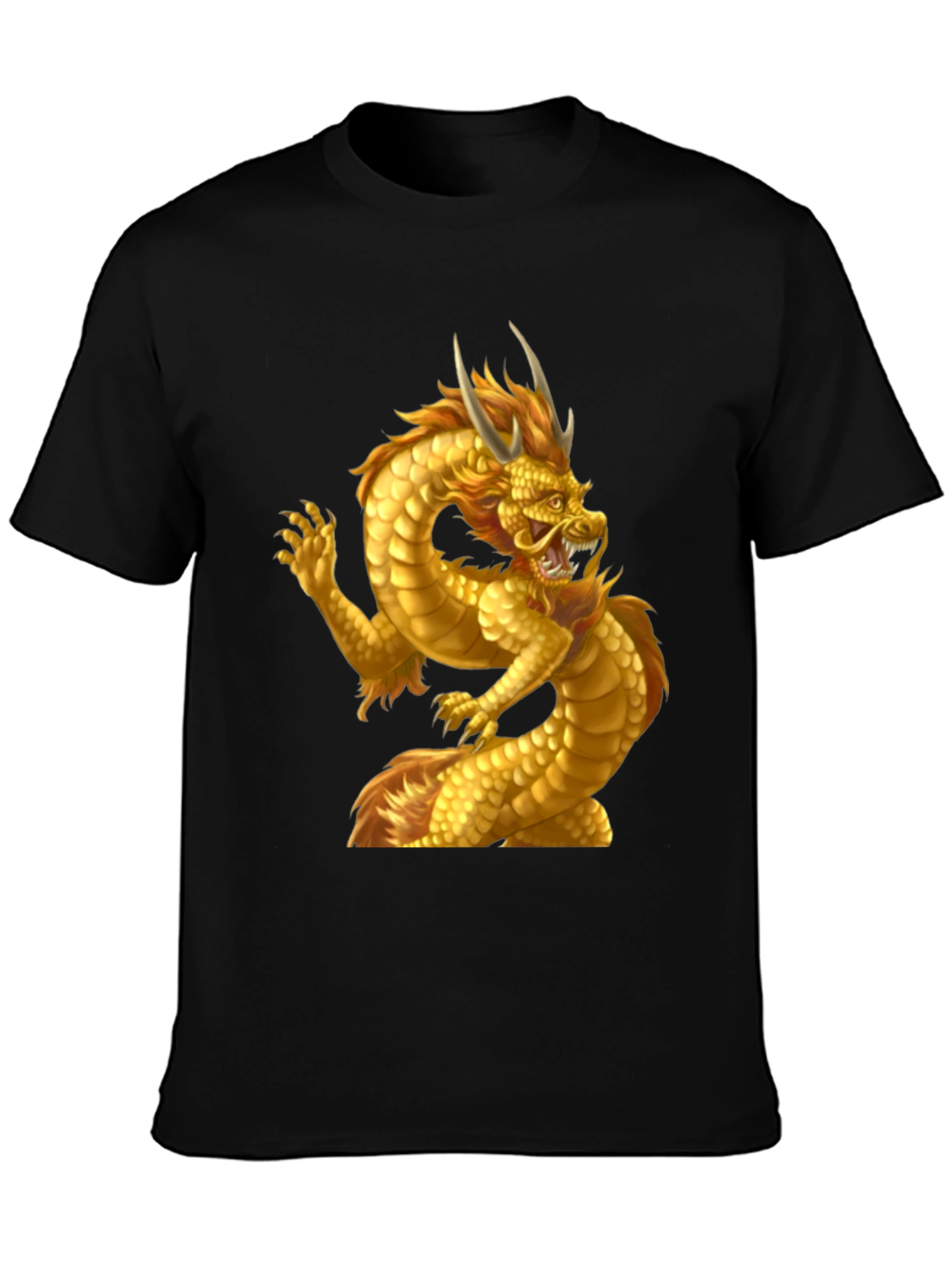 Golden Dragon Graphic Tee - Mens Black T-Shirt