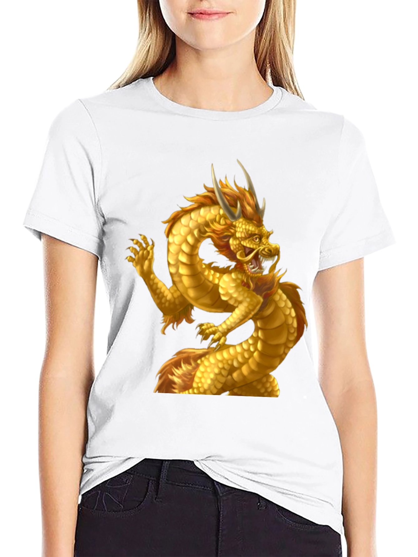 Golden Dragon Graphic Tee - Mens Black T-Shirt