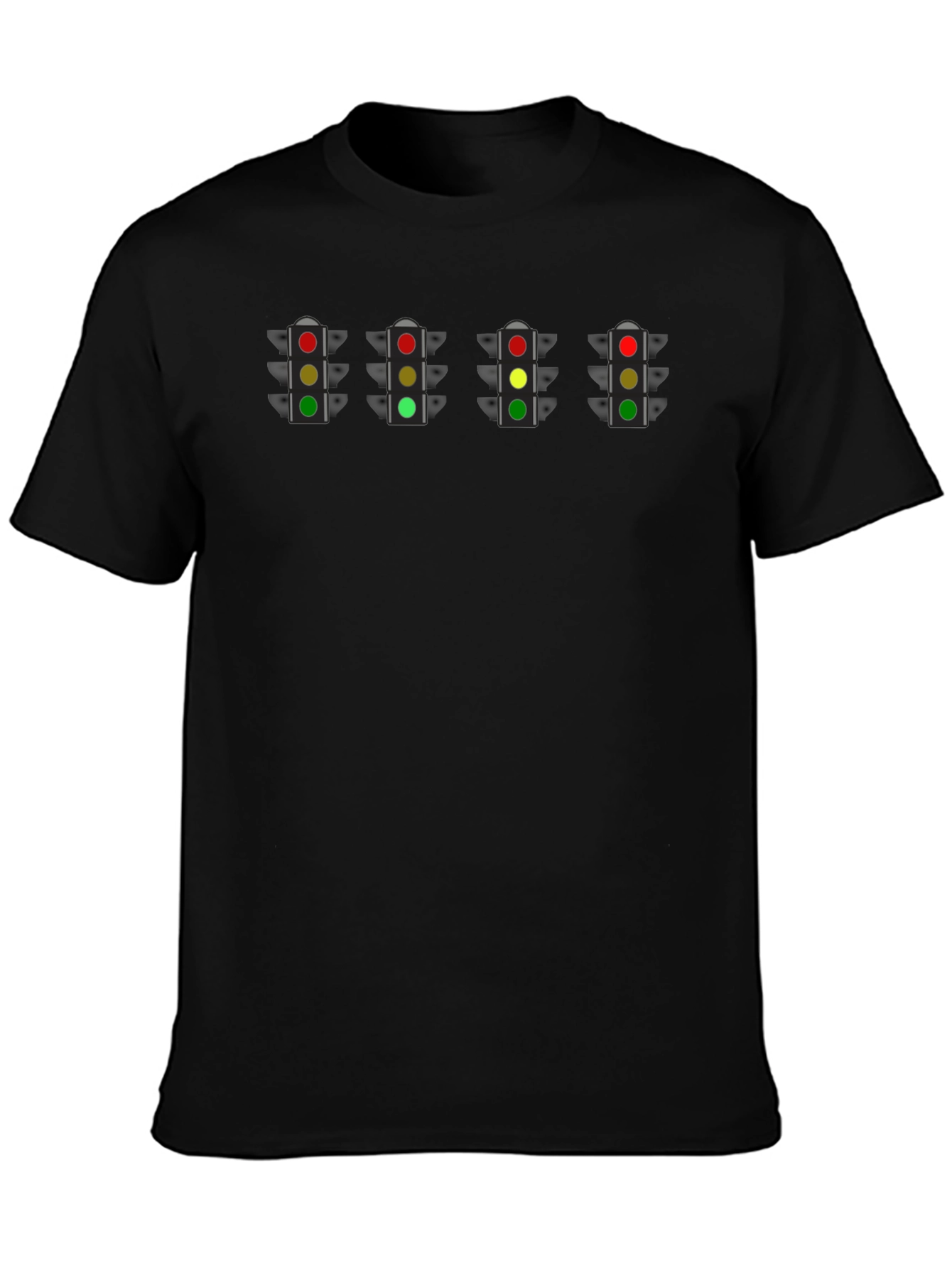 Traffic Light T-Shirt - Black Cotton Tee