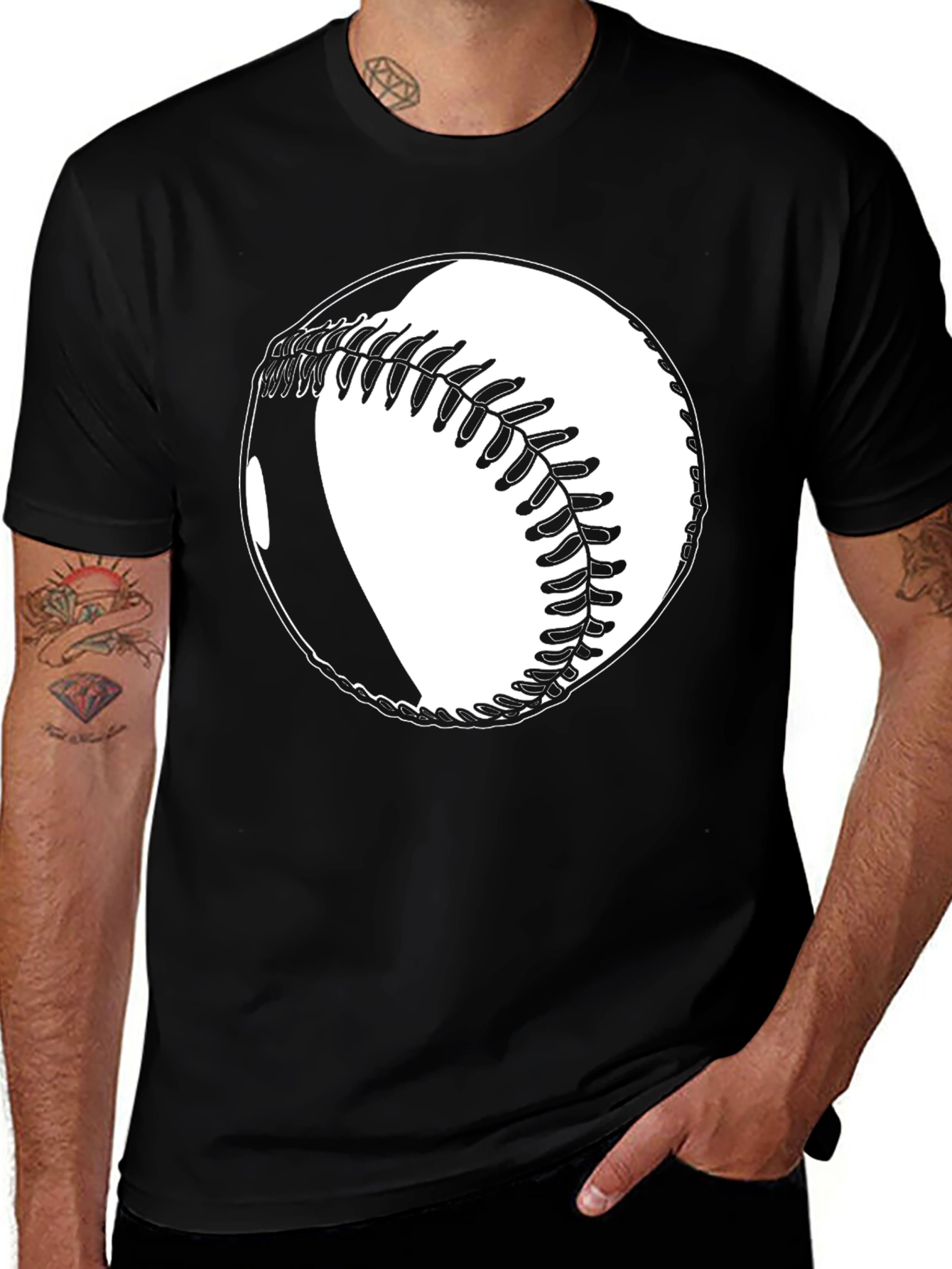 Baseball Graphic T-Shirt - Classic Black Tee