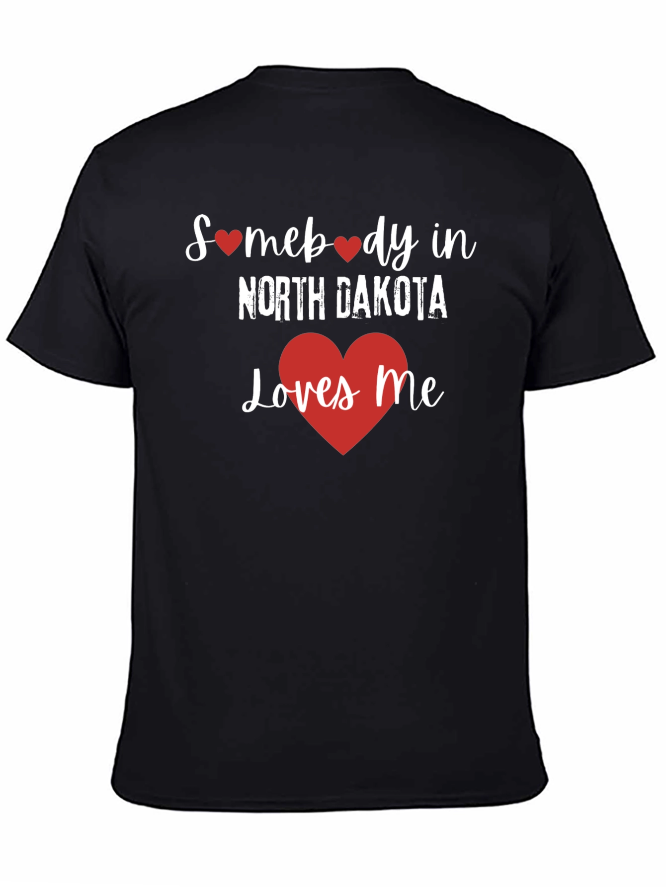 North Dakota Loves Me Graphic Tee - Black