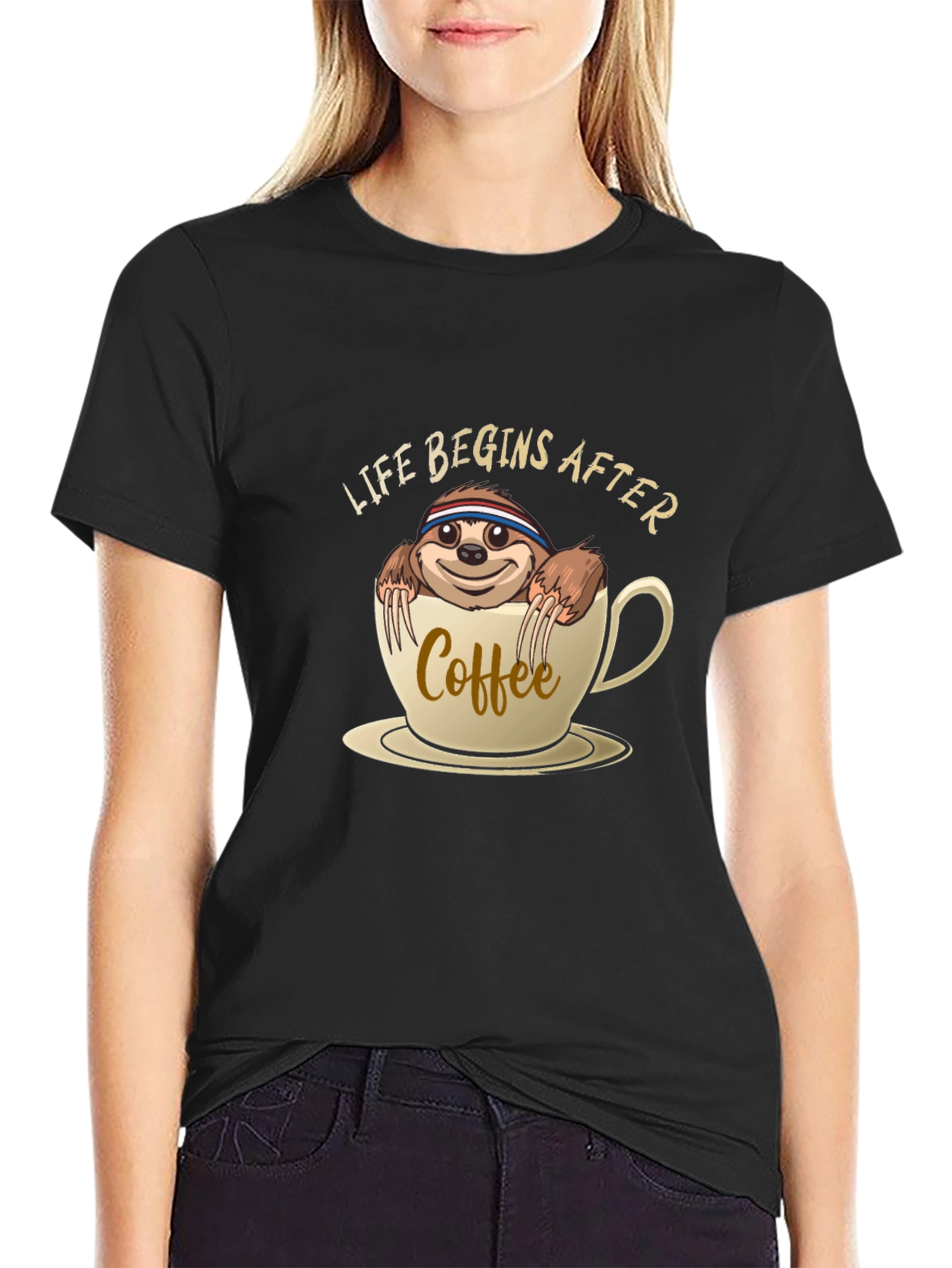 Life Begins After Coffee Sloth T-Shirt