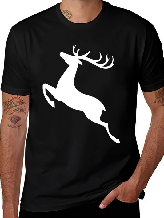 Black Deer Graphic Tee - Mens Casual T-Shirt