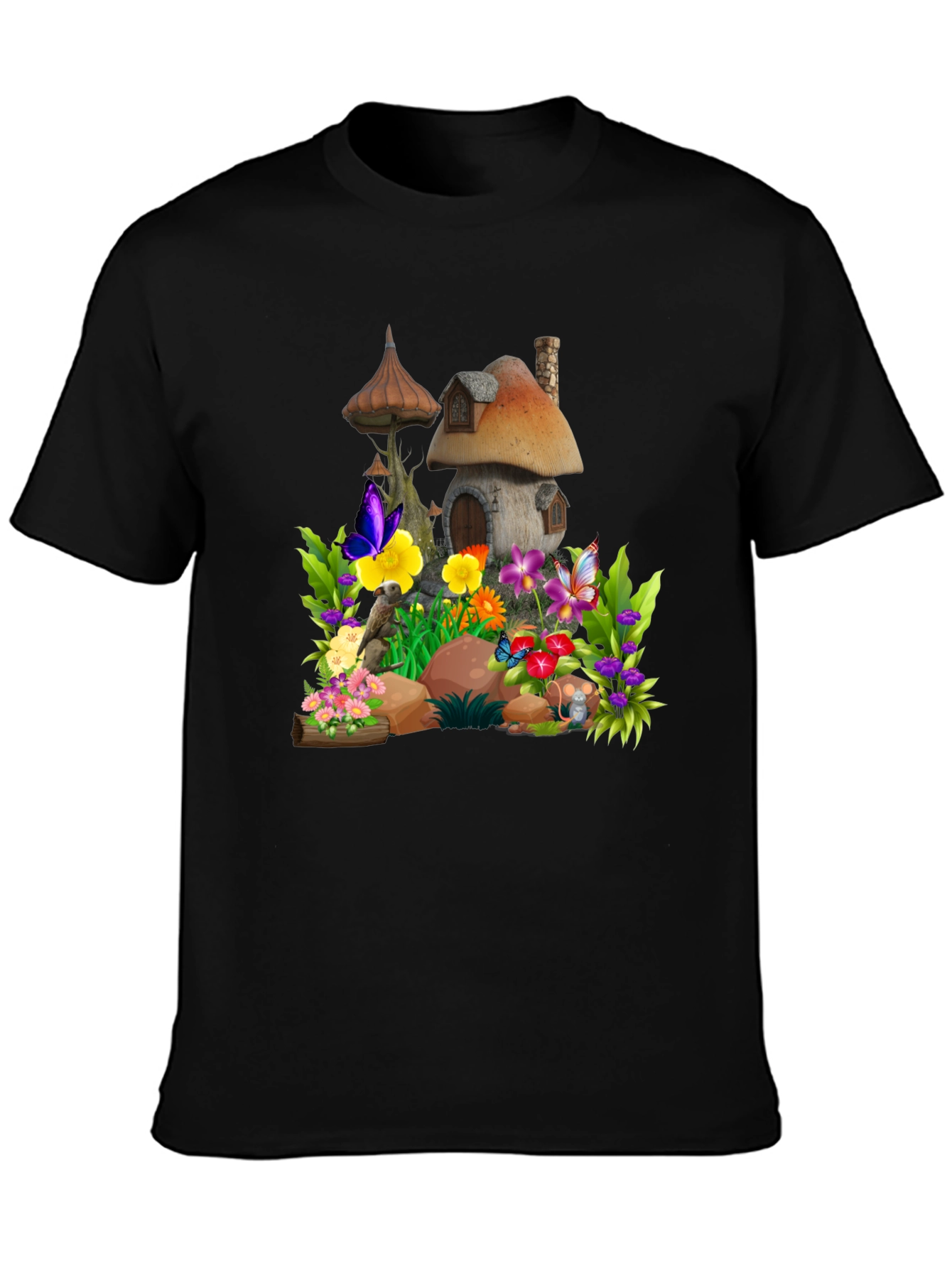 Whimsical Mushroom House Graphic Tee