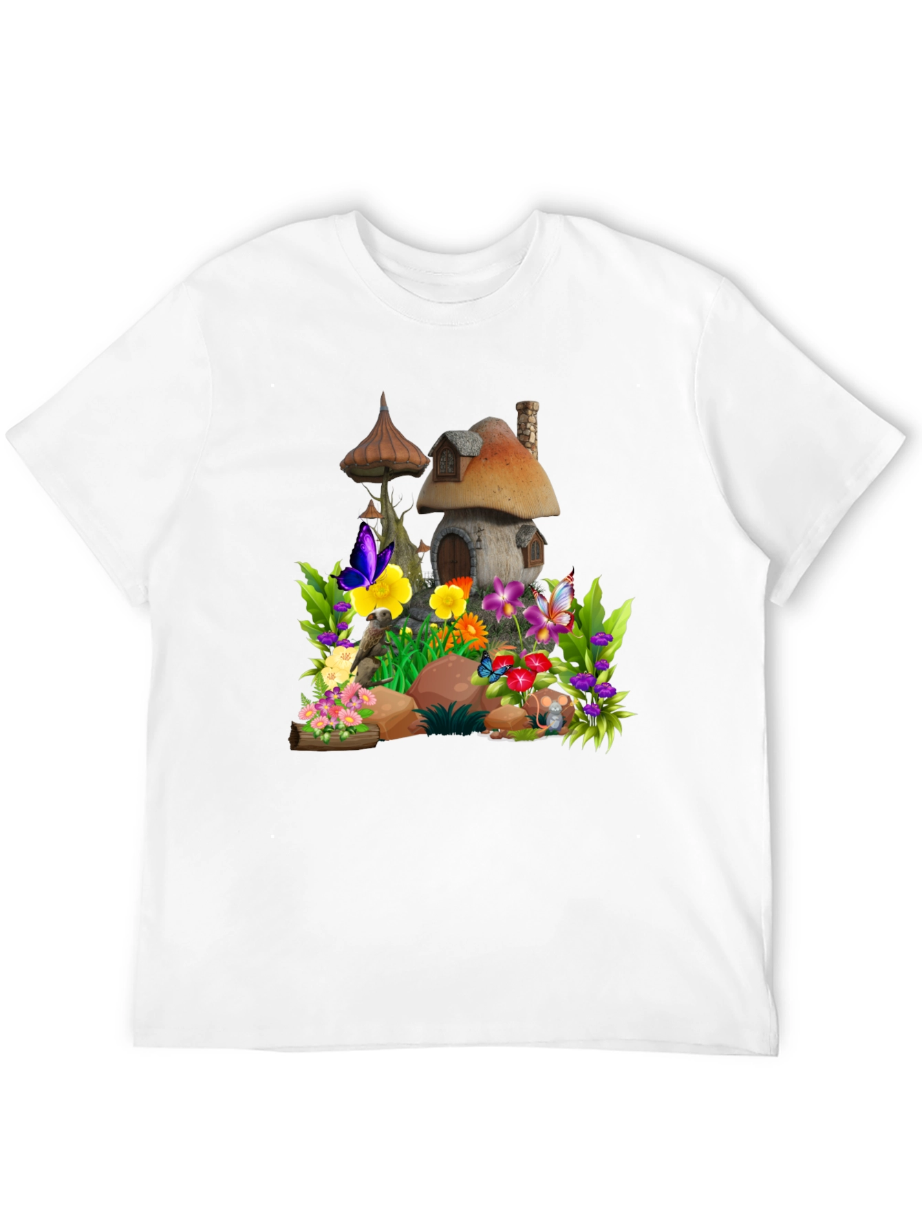 Whimsical Mushroom House Graphic Tee