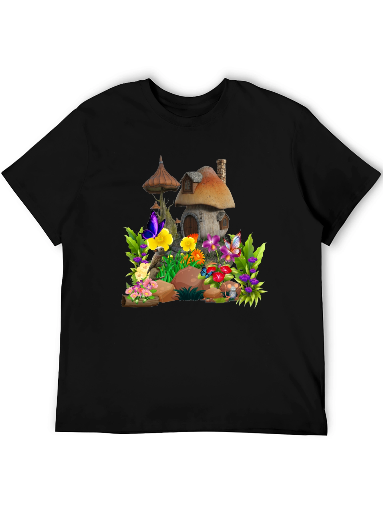 Whimsical Mushroom House Graphic Tee