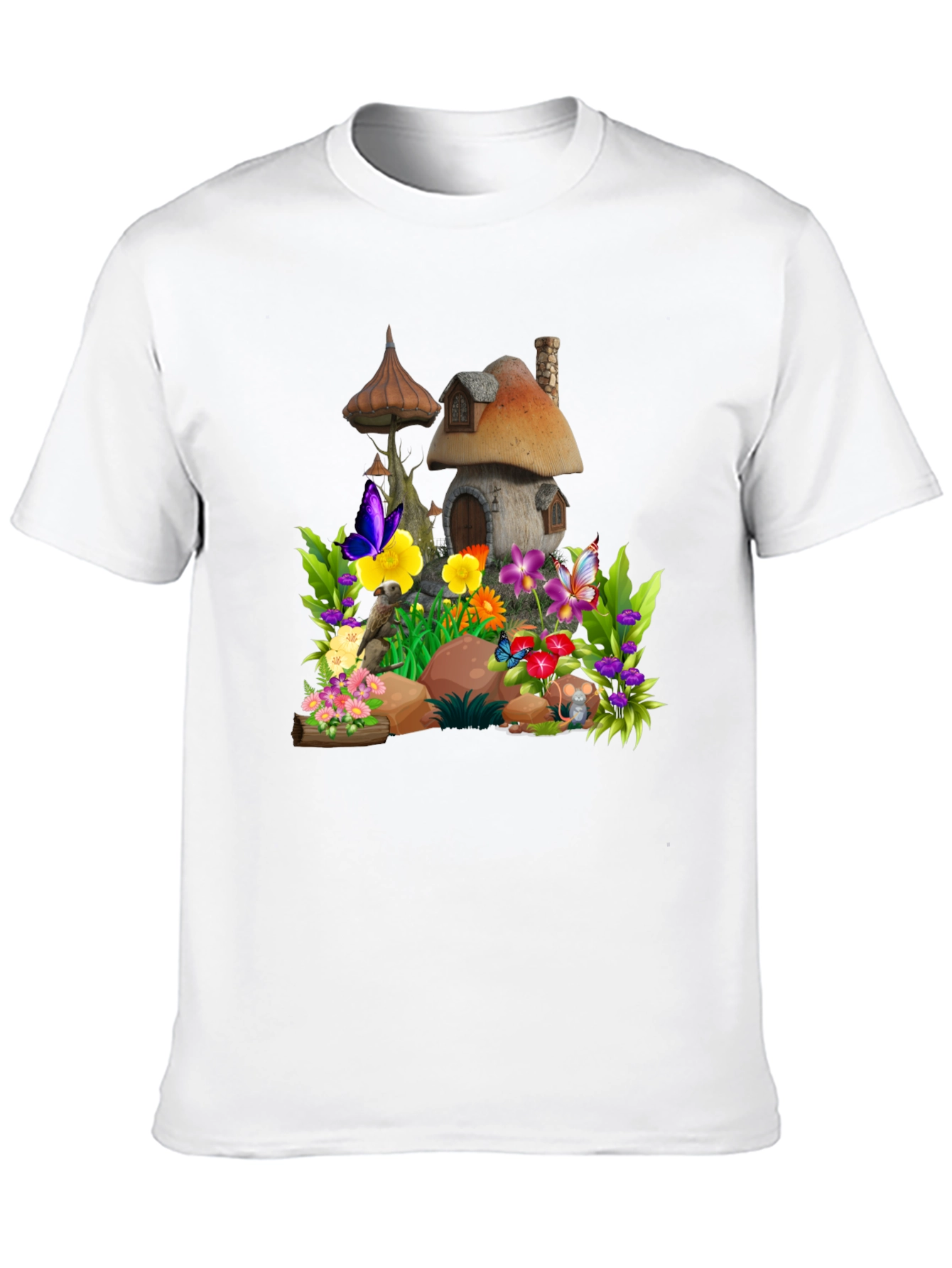 Whimsical Mushroom House Graphic Tee