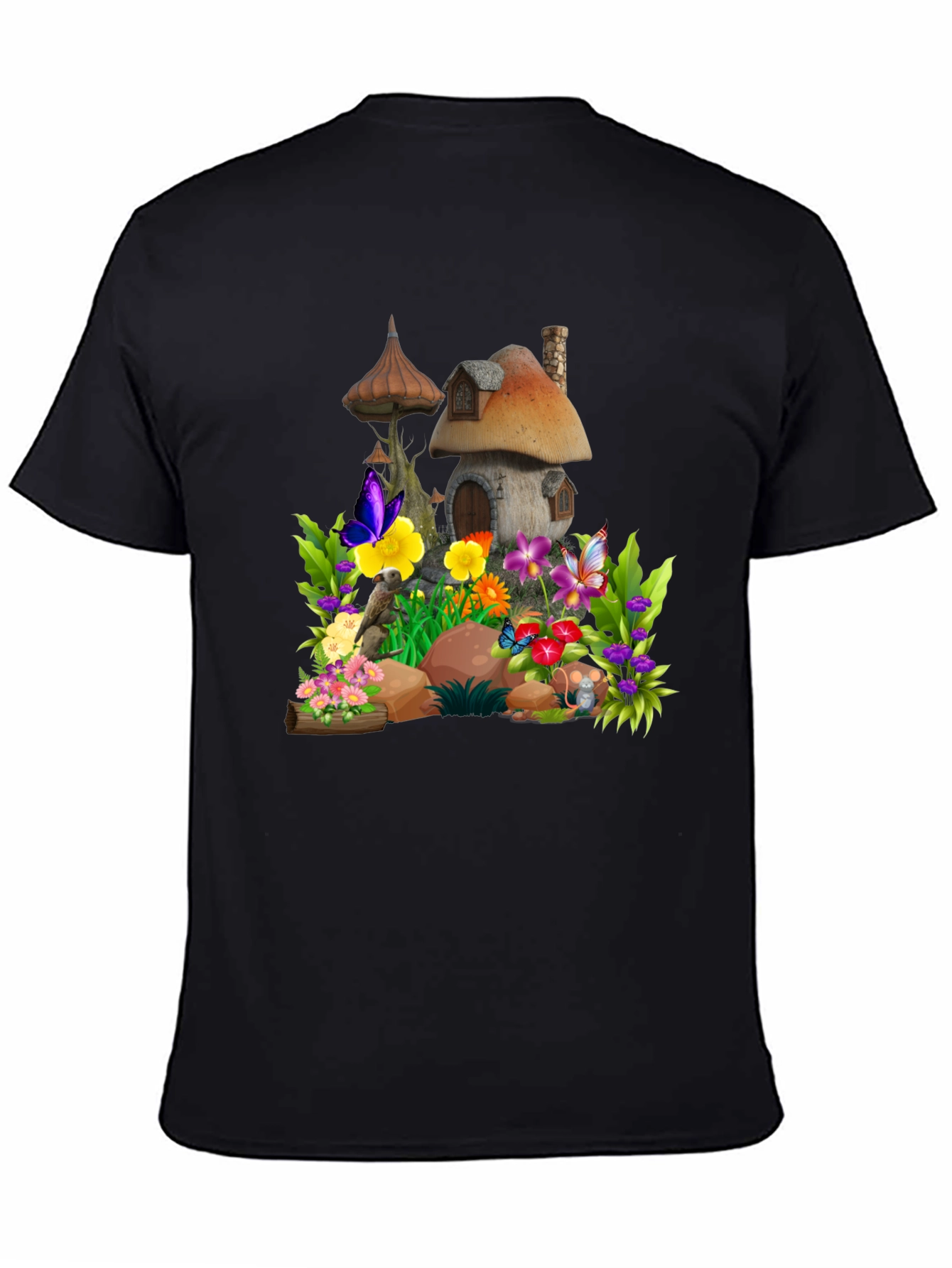 Whimsical Mushroom House Graphic Tee