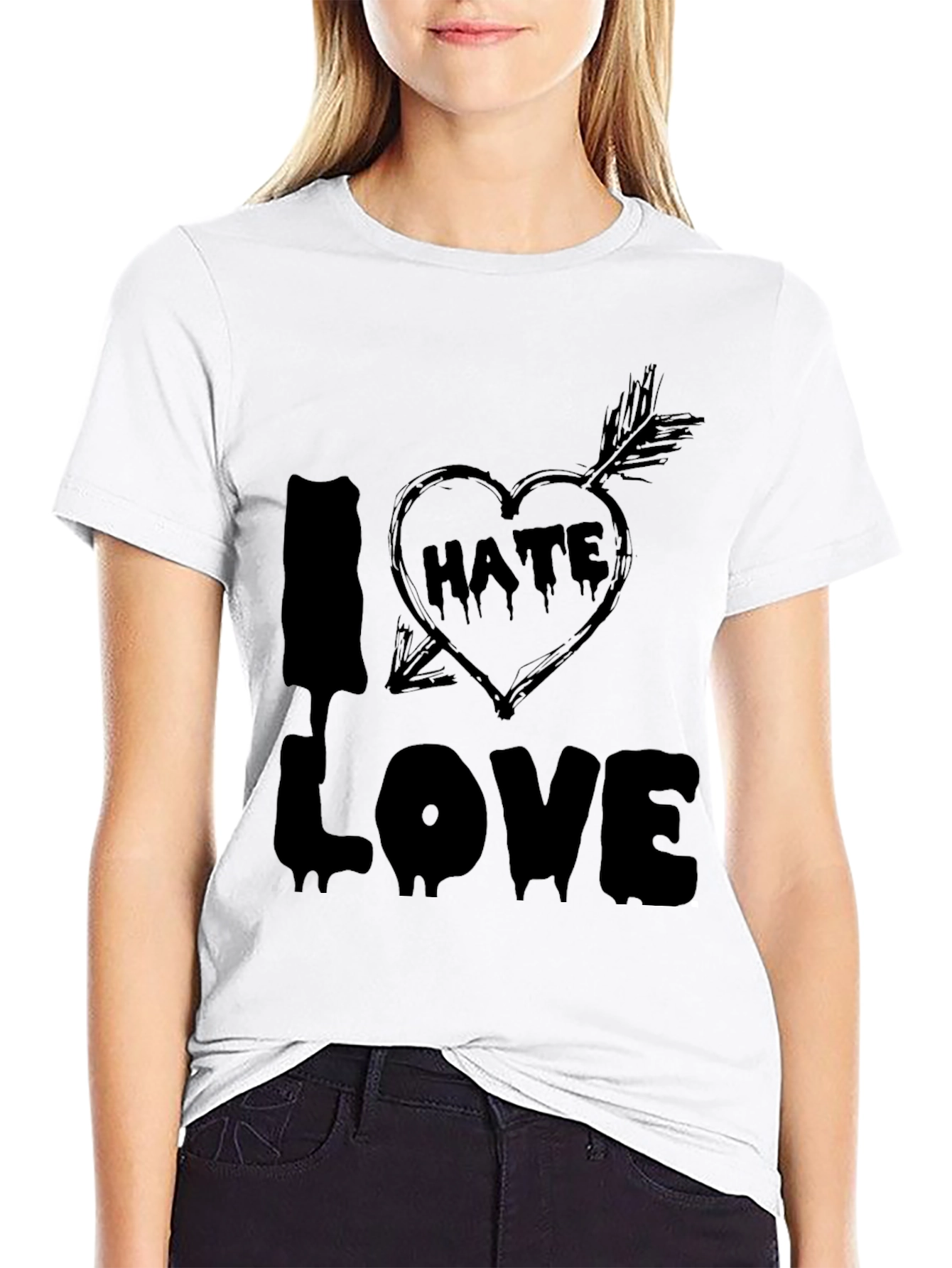 I HATE Love Black Graphic Tee