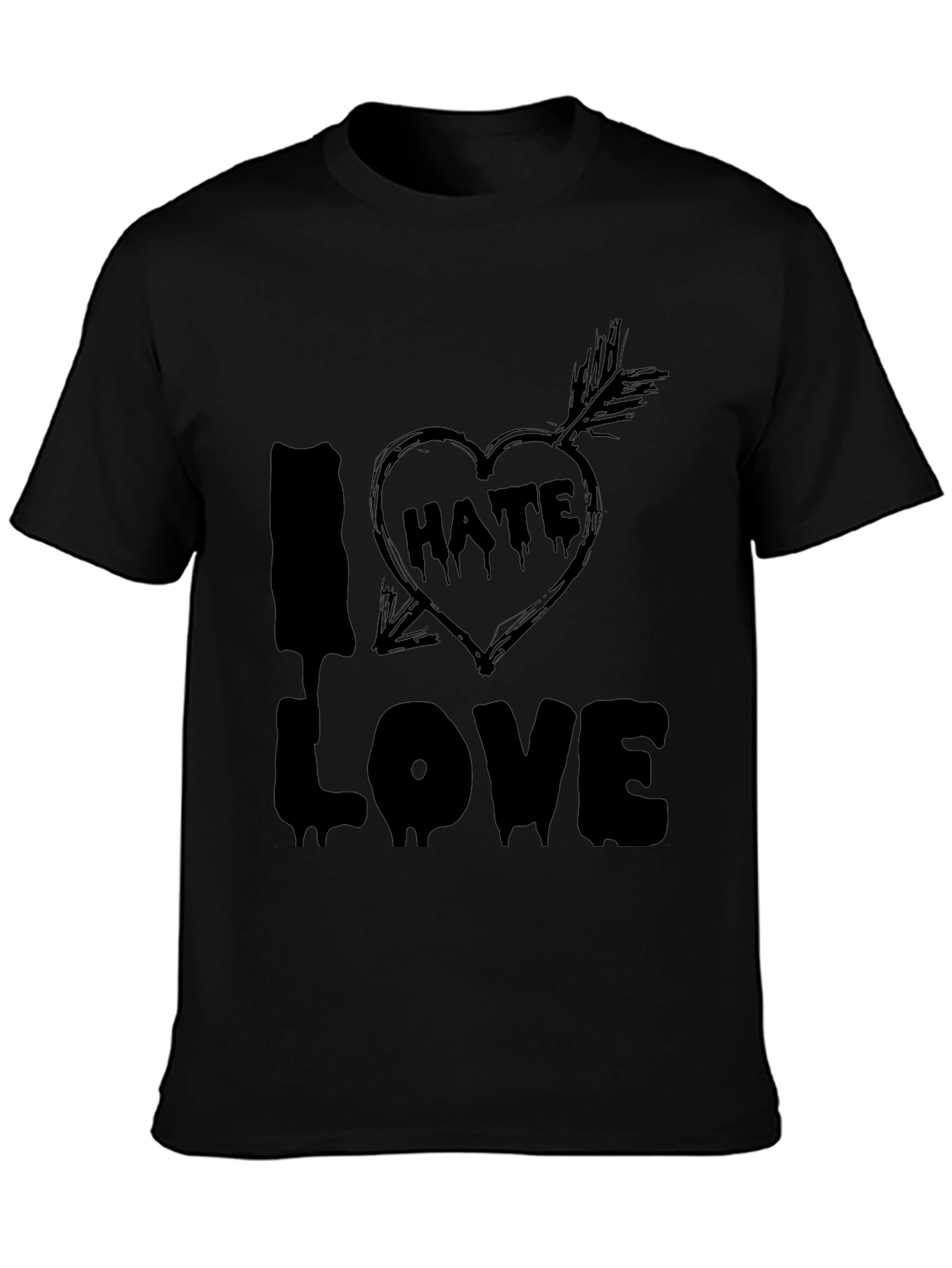 I HATE Love Black Graphic Tee